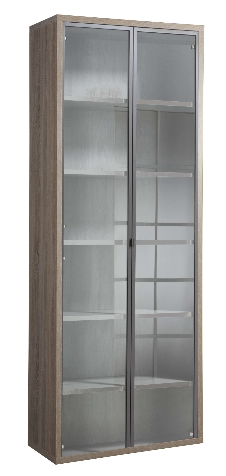 Composad Aktenschrank »DISEGNO, Bücherregal mit 2 Glastüren,«, verstellbare Böden, Höhe 217 cm, 100% recyceltes Holz, Made in Italy