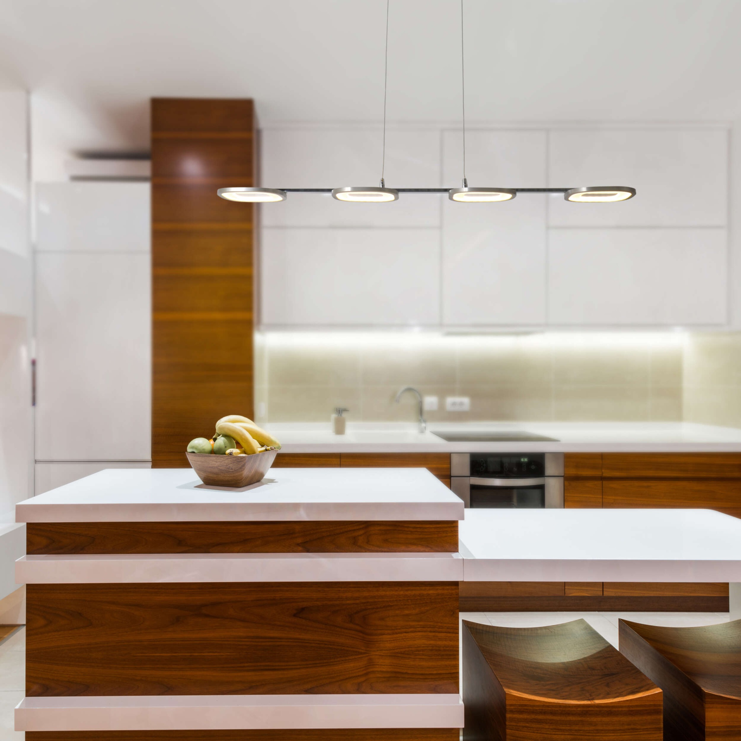 näve LED Pendelleuchte »Beam« LED-Modul 1 Stk. Warmweiß 4 Brennstellen, Höhe 150cm, Länge 100cm, warmweißes Licht