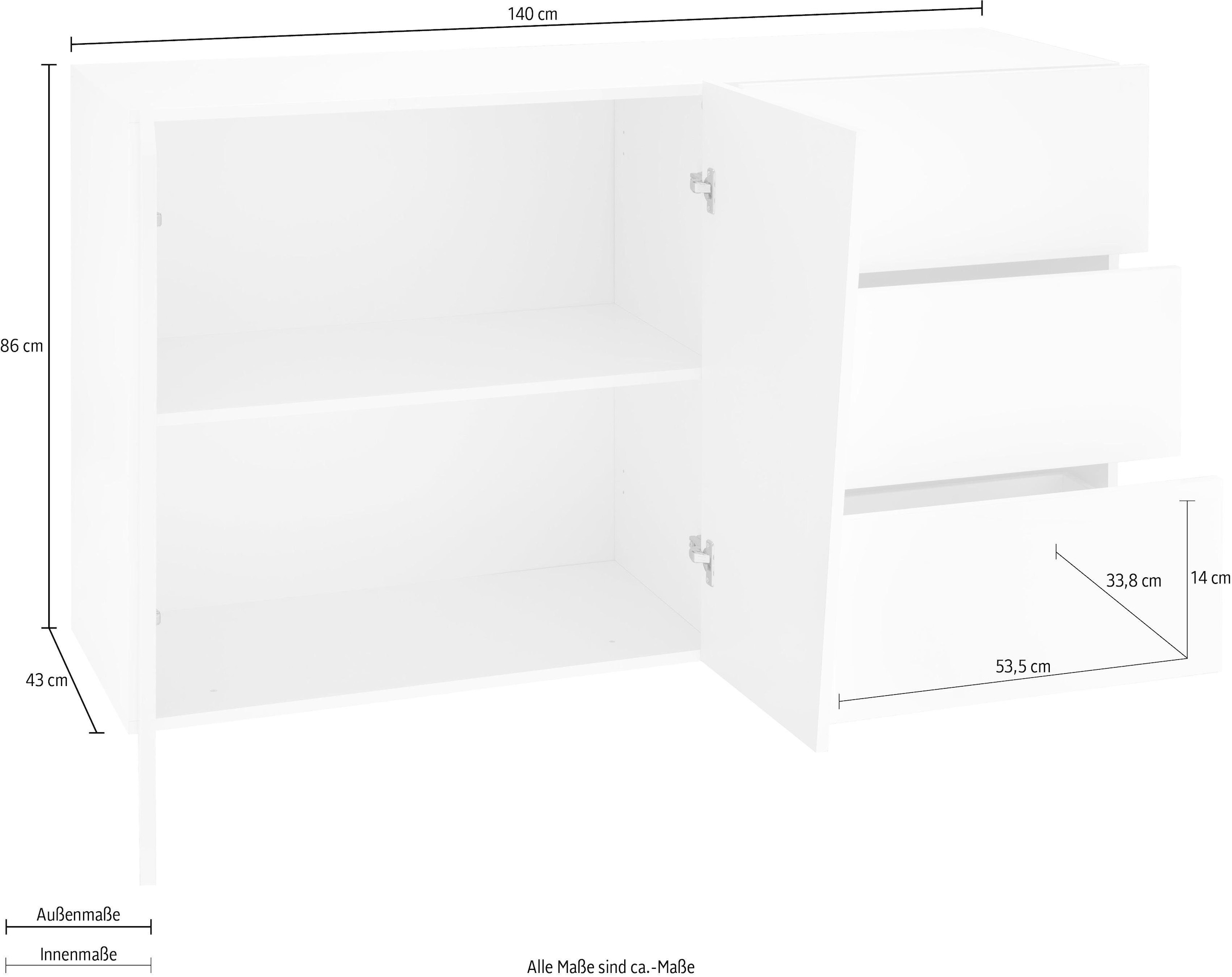 INOSIGN Kommode »Vega«, Breite 140 cm