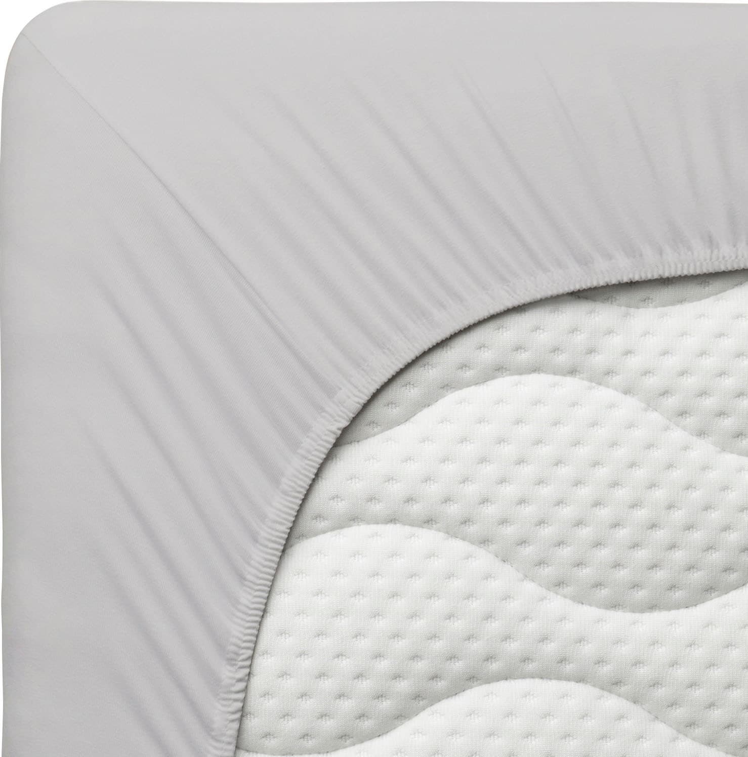 Schlafgut Spannbettlaken »PREMIUM Mako-Zwirn-Jersey, 220 g/m², 95% Bio-Baumwolle, 5% Elasthan« Bettlaken bis 30 cm Höhe, PREMIUM-Qualität langlebig, perfekter Sitz