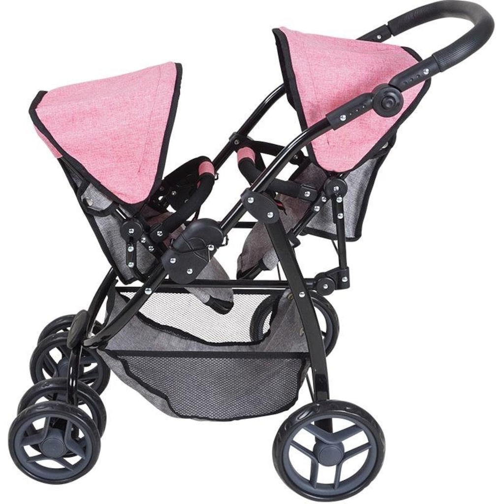 Knorrtoys® Puppen-Zwillingsbuggy »Milo - Jeans Grey«