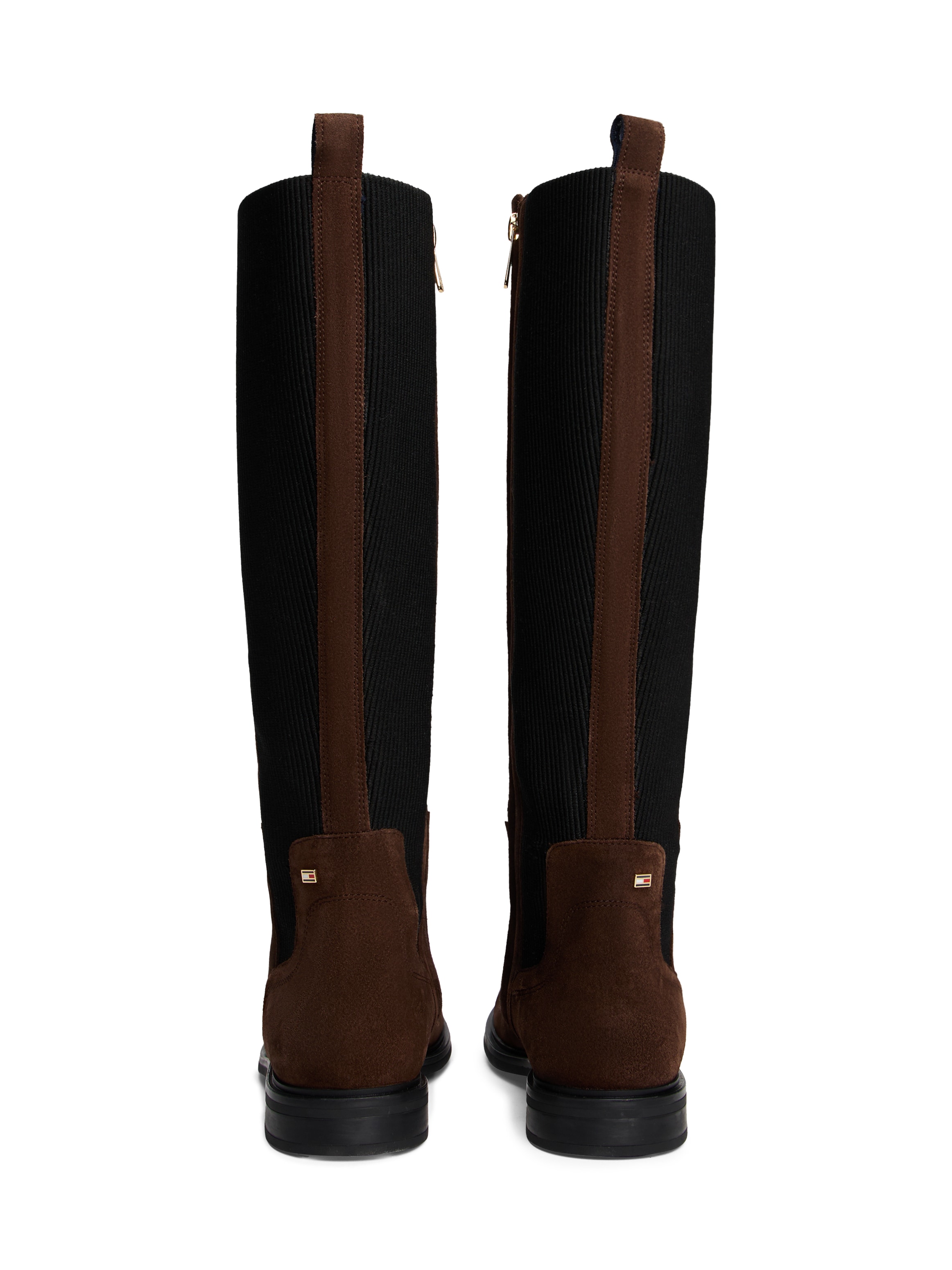 Tommy Hilfiger Stiefel »FLAG SUEDE LONG BOOT«  , Langschaftstiefel, Reißverschlussstiefel mit Logoflaggen-Detail