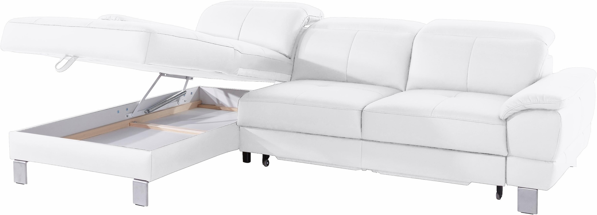 exxpo - sofa fashion Ecksofa »Mantua 2, inkl. Kopf- bzw. Rückenverstellung, bequem, L-Form« wahlweise mit Bettfunktion und Bettkasten, tolle Verarbeitungsdetails