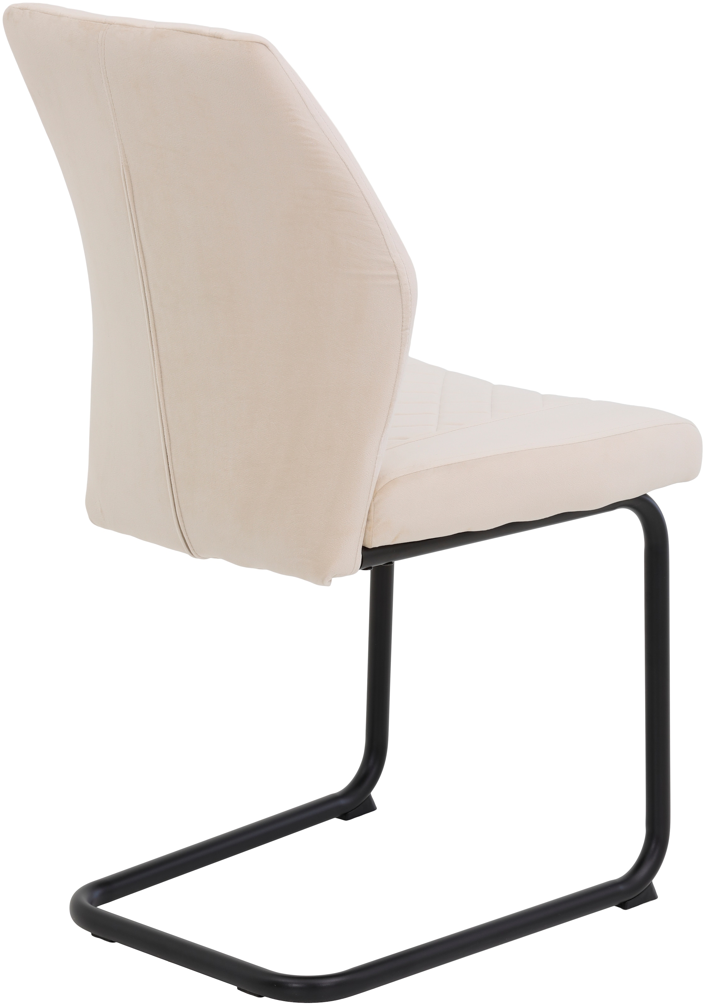 HELA Freischwinger »Freischwinger DALLAS 140kg belastbar, mit Rautensteppung«, (Set), 2 St., Samtvelours VELVET, Esszimmerstuhl, Rücken und Sitz ergonomisch gepolstert