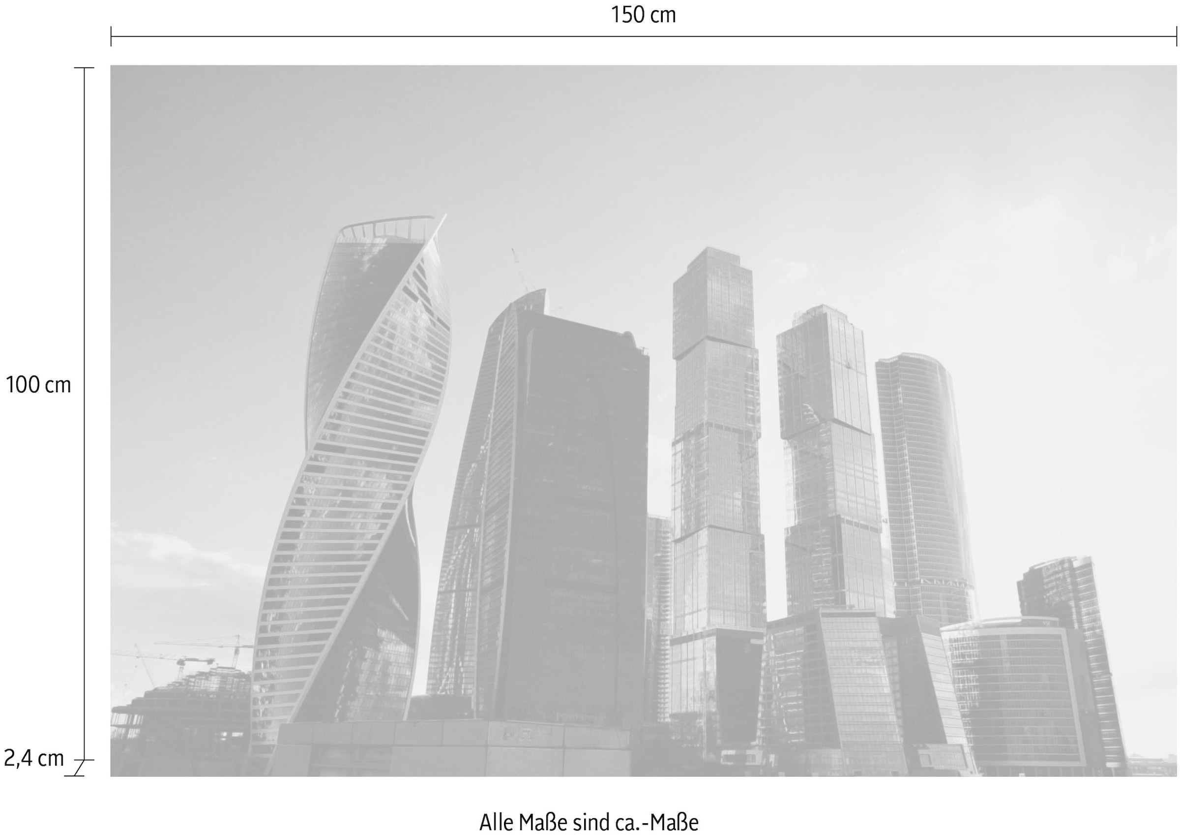 queence Acrylglasbild »Stadt«, Elemente der Architektur-Gebäude-Städte-Skyline, Fine Art-Print in Galeriequalität