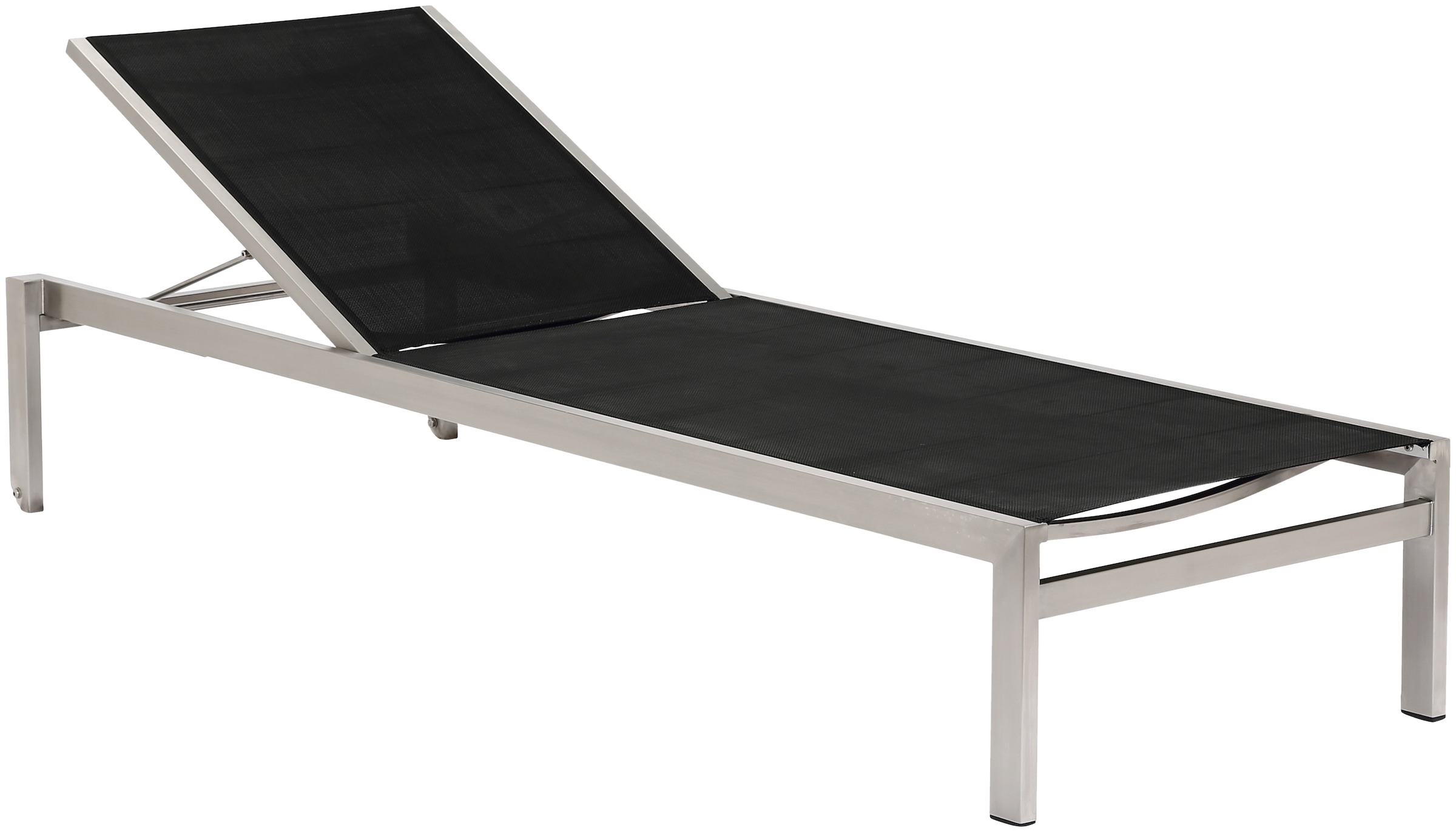 Best Gartenliege »Marbella«, Edelstahl/Ergotex, silber/schwarz