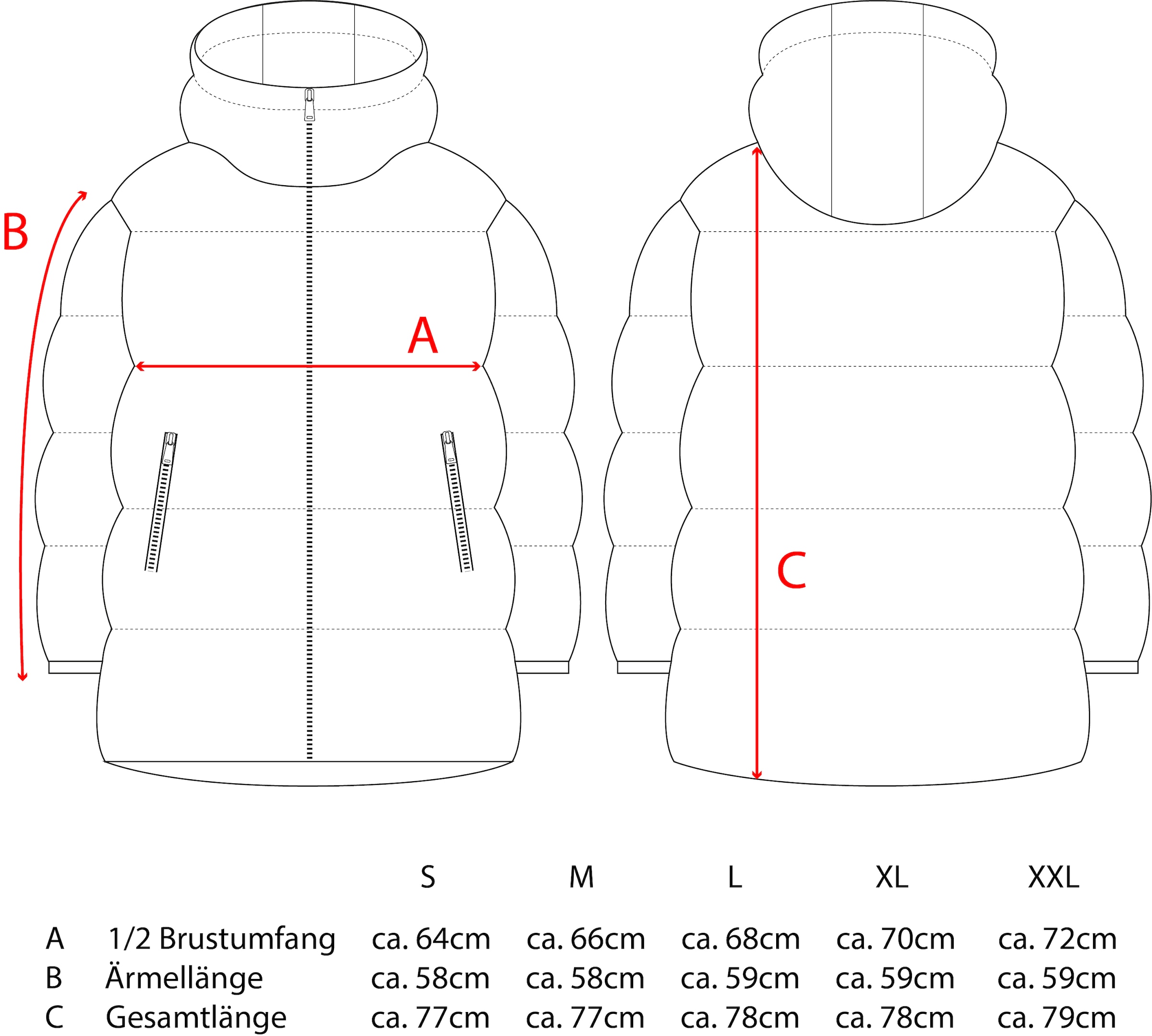 Zwillingsherz Steppjacke »„Love More“« Kapuze mit Tunnelzug, verdeckter Reißverschluss, dezente Details