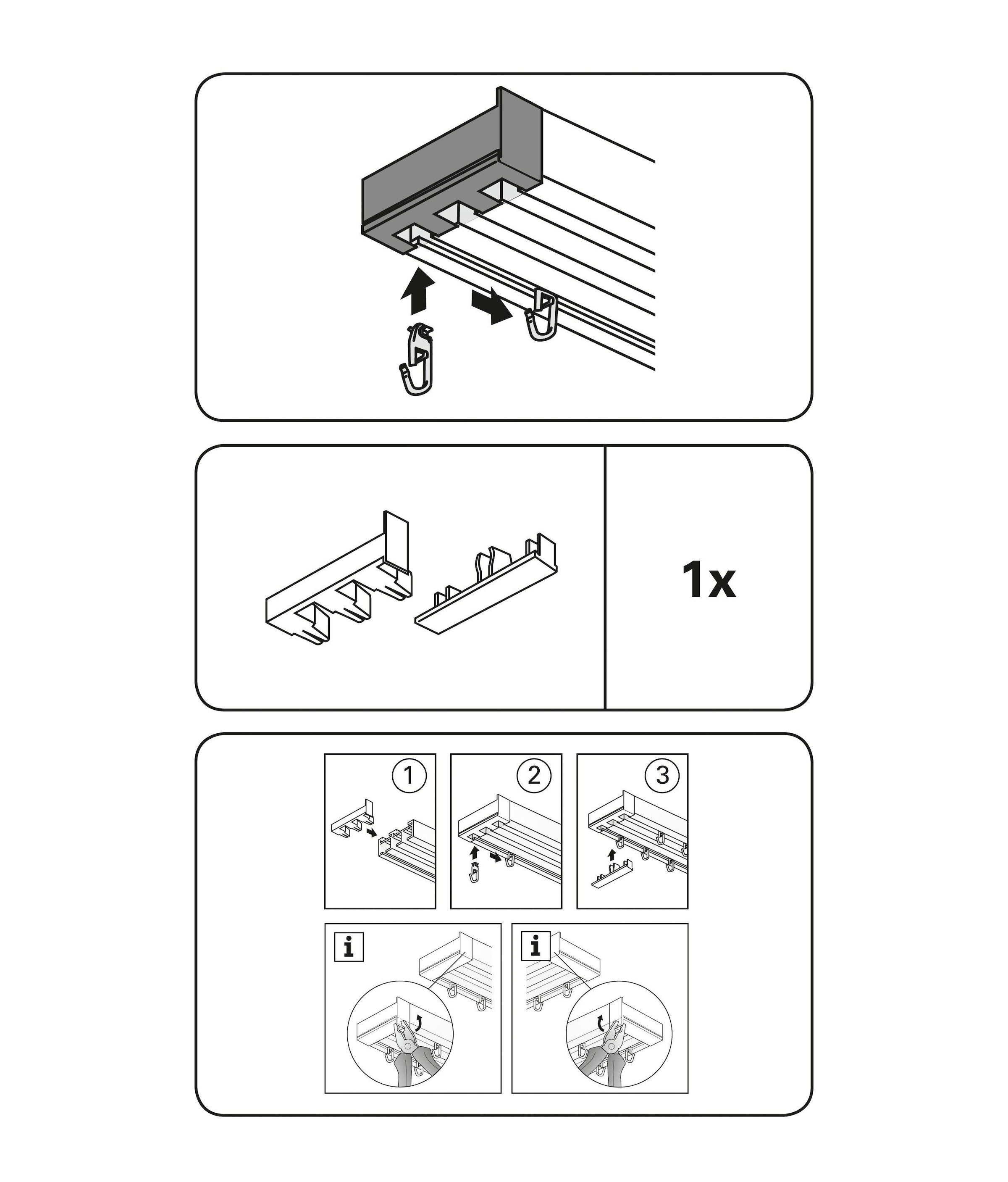 GARDINIA Gardinenstangen-Endstück »mit Ausklinkung 3-läufig«, (1 St.), Serie Flächenvorhang-Technik Atlanta 3-läufig