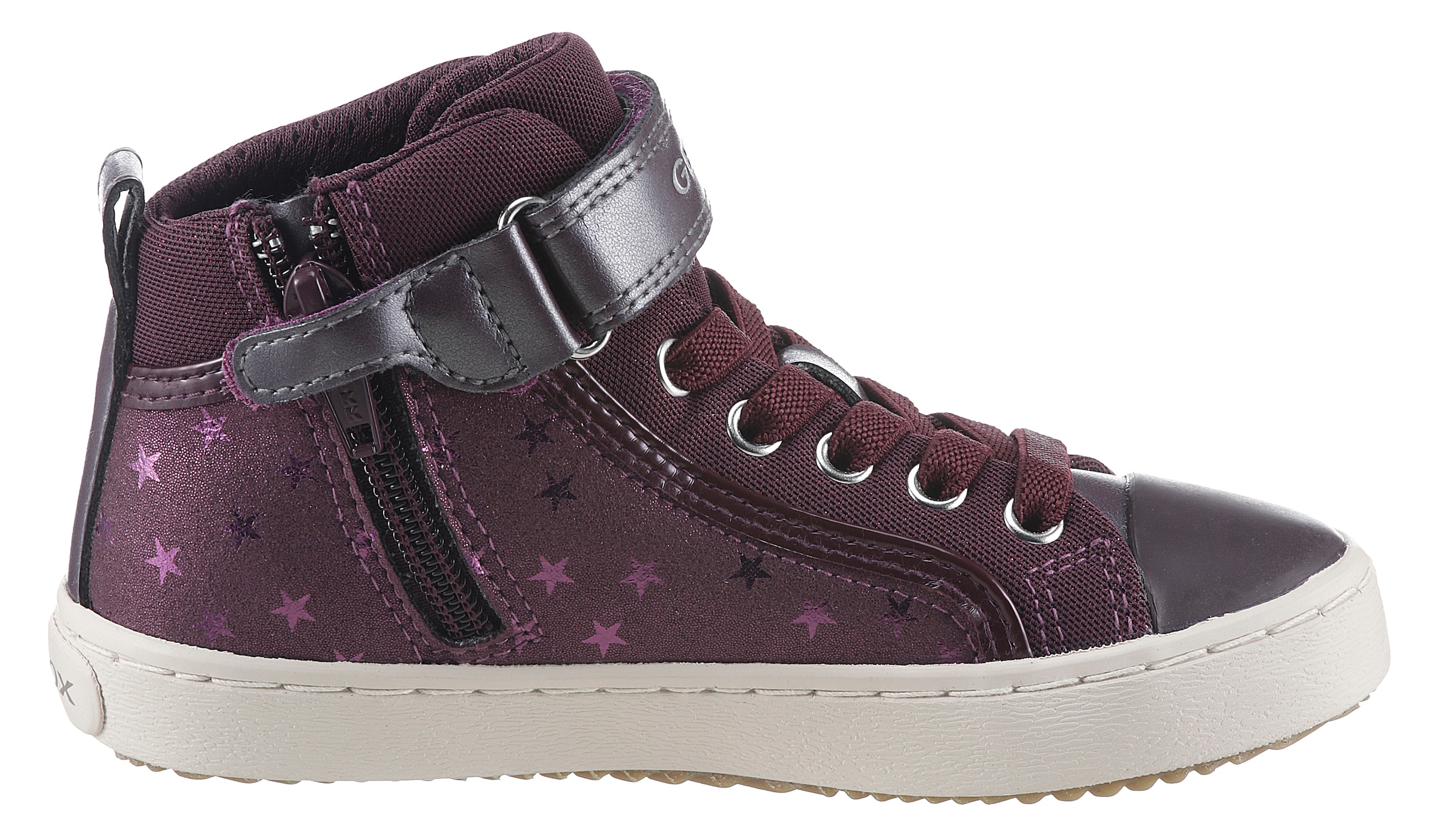 Geox Sneaker »J KALISPERA GIRL I«, High Top Sneaker, Schnürboots, Freizeitschuh mit Gummizug