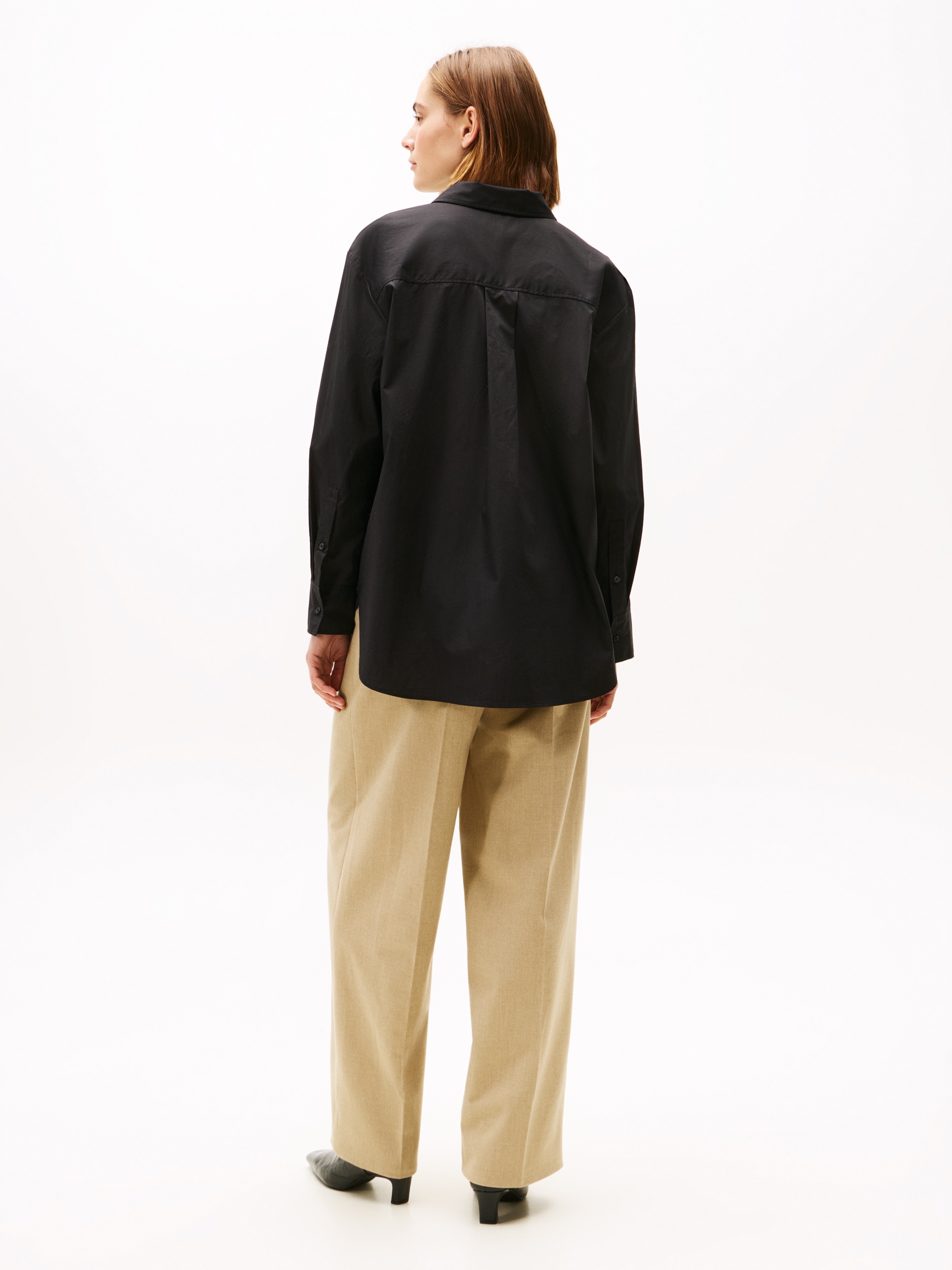 Tommy Hilfiger Hemdbluse »ESS POPLIN EASY FIT SHIRT«, mit abgerundetem Saum