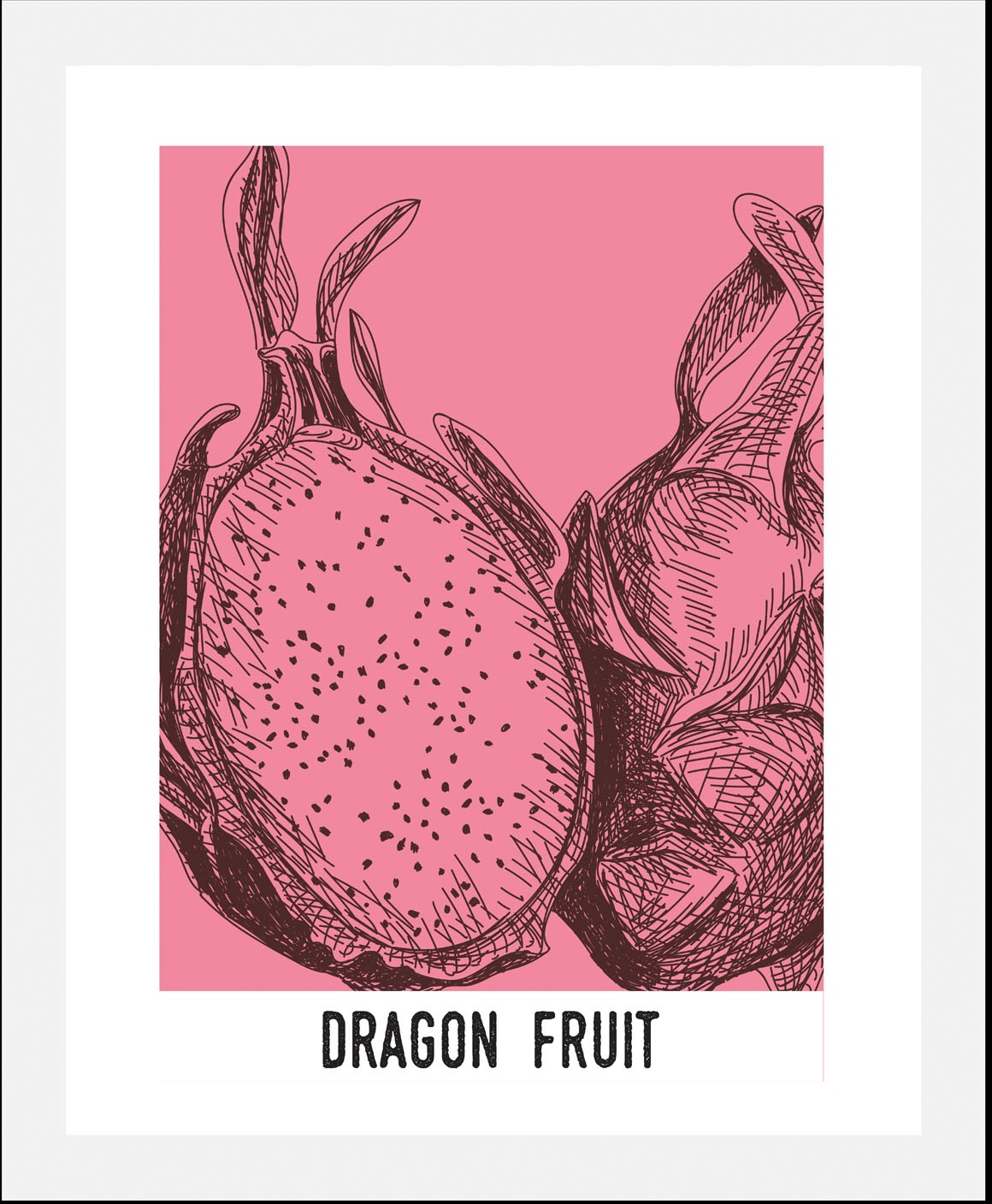 queence Bild »Dragon Fruit« Essen | Kunst | Lebensmittel | Obst | Obst Bilder | Schriftzug 1 Stk. tlg. gerahmt