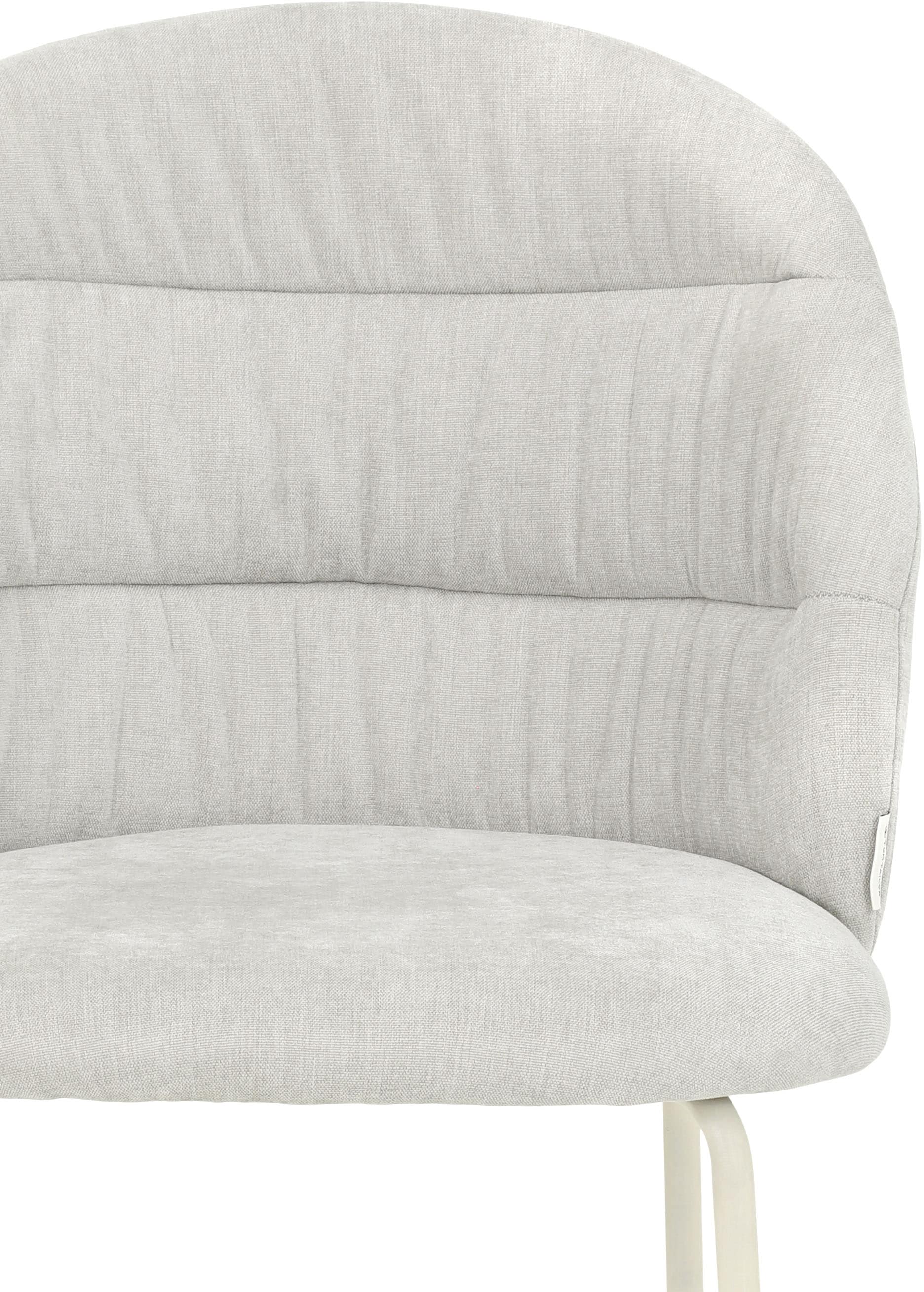 TOM TAILOR HOME 4-Fußstuhl »LEAF CHAIR«, (Set), 2 St., Chenille, 4-Fußgestell, Raffung in der Rückenlehne