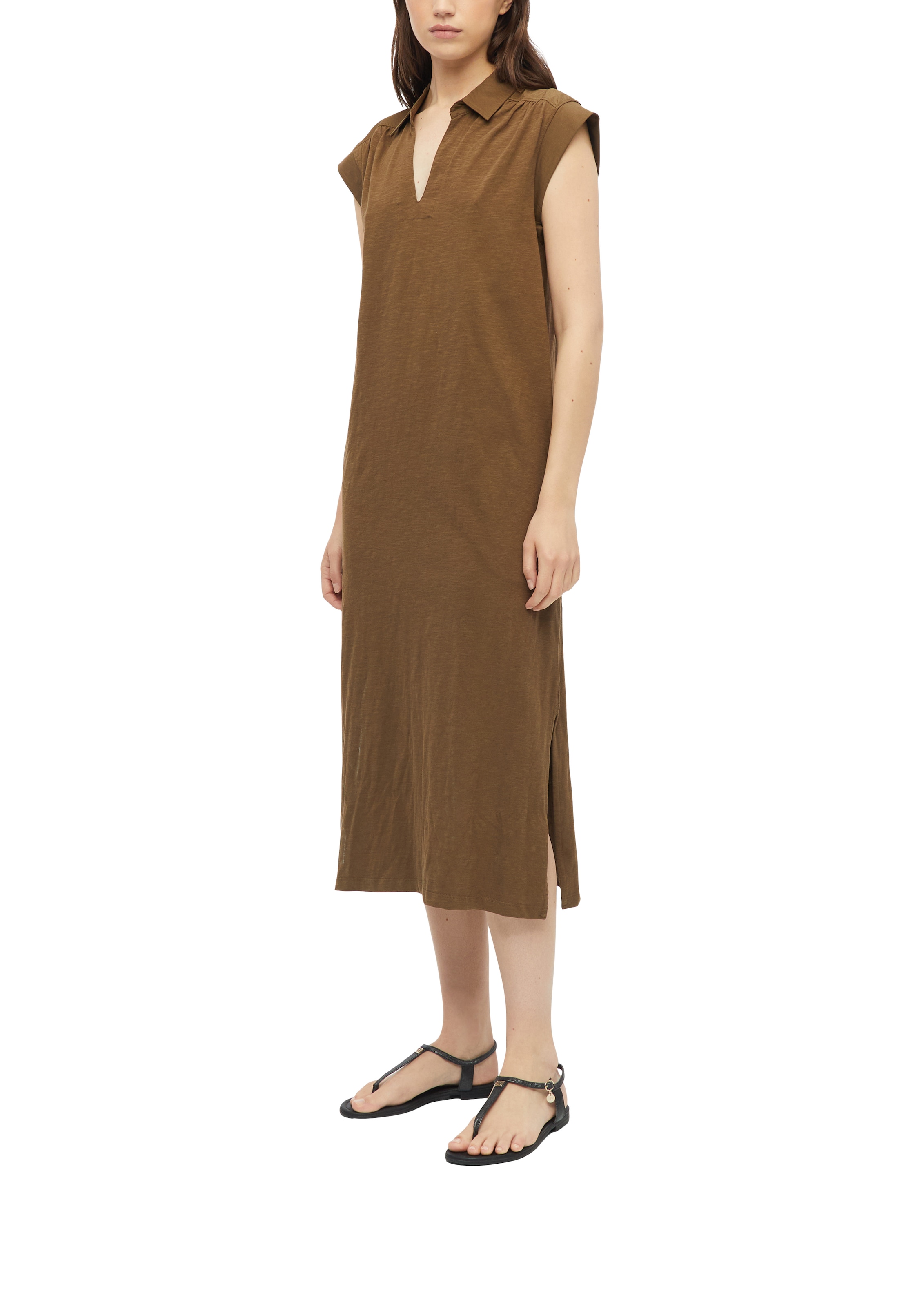 s.Oliver Tunikakleid Ohne Taschen Sommerkleid mit V-Ausschnitt