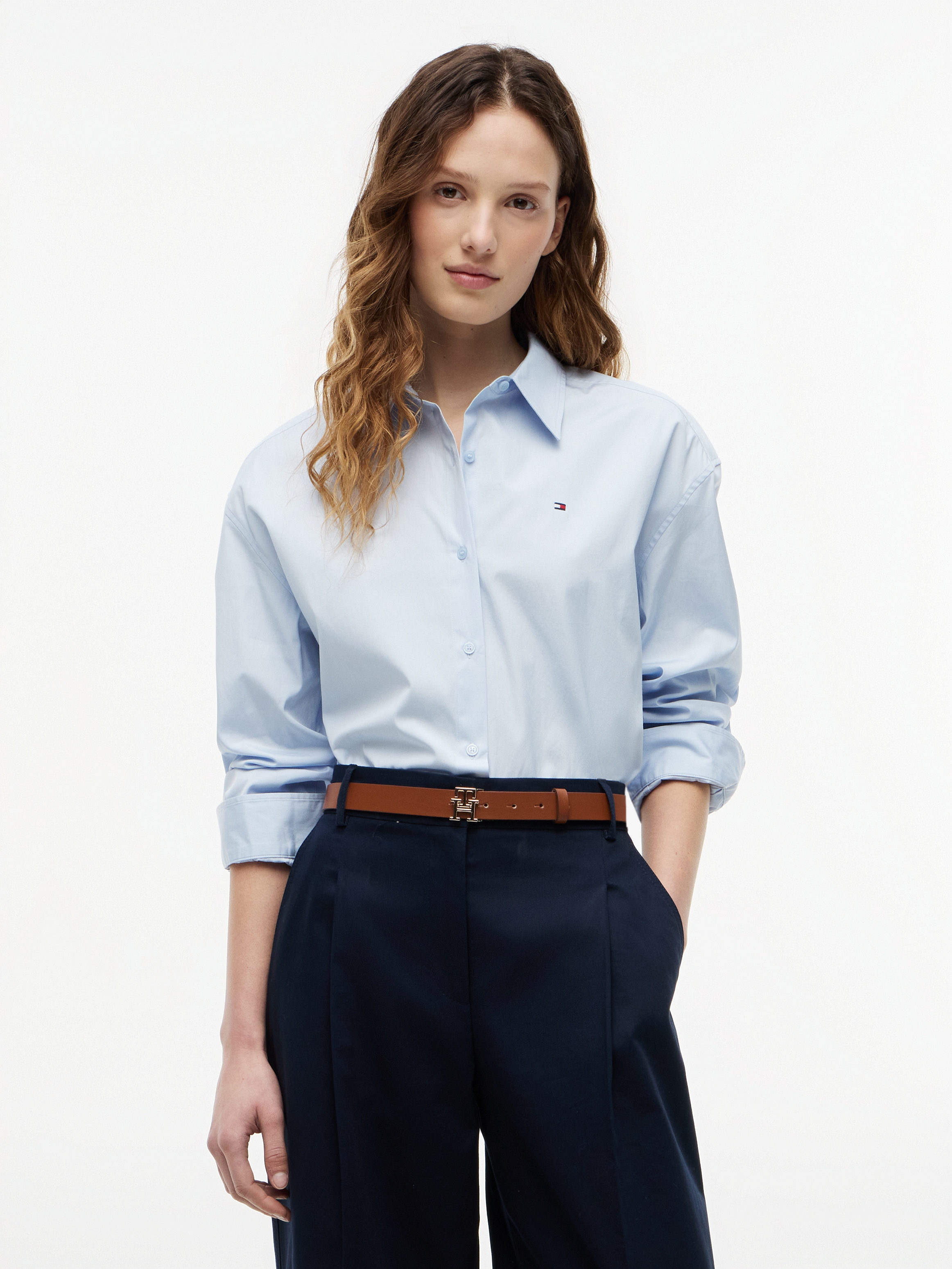 Tommy Hilfiger Hemdbluse »SUMMER POPLIN LS BOXY SHIRT« Baumwolle, Boxy Fit