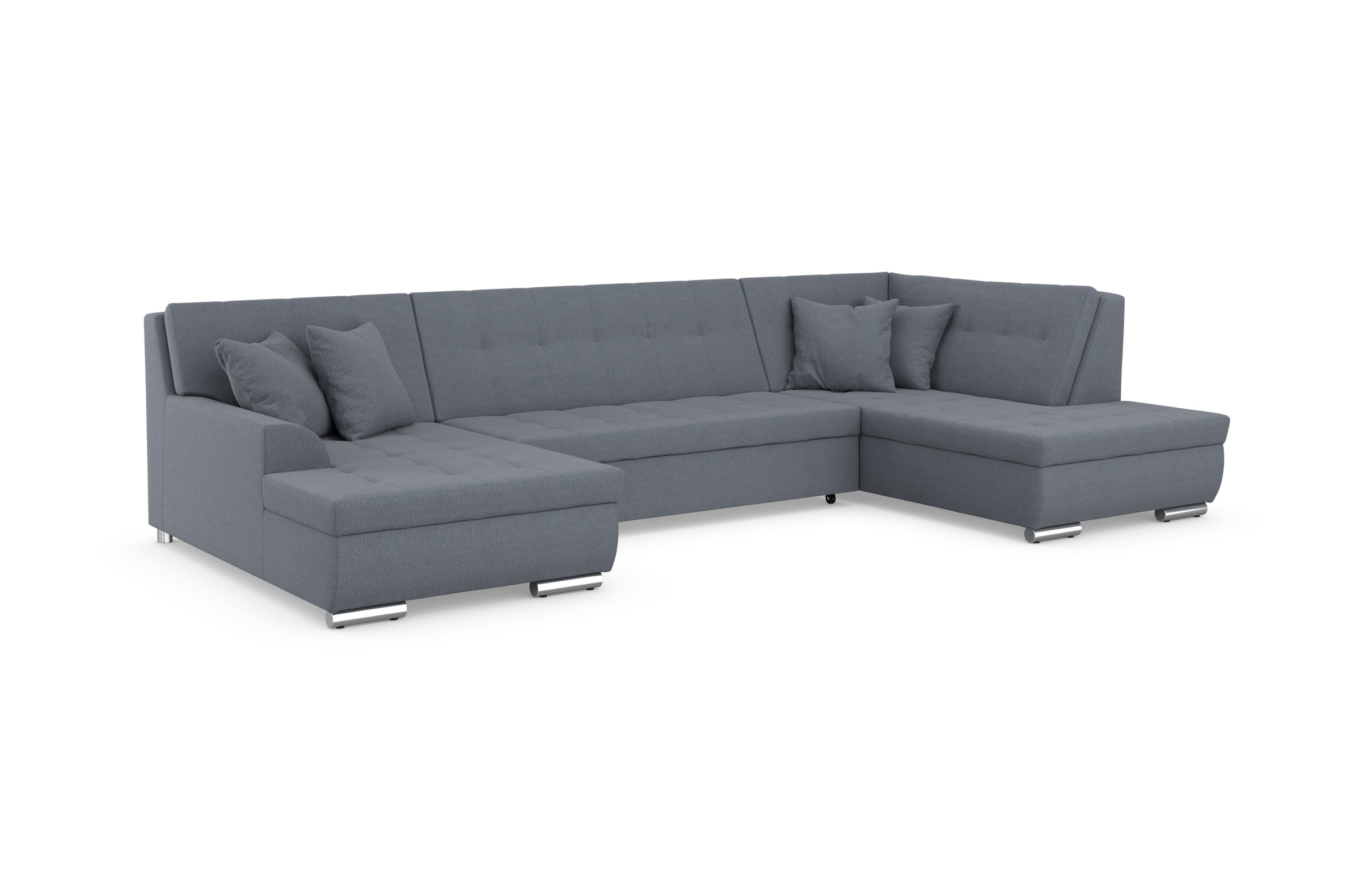 DOMO collection Wohnlandschaft »Treviso incl. Zierkissen, moderne Steppung, XXL: B/T/H: 364/201/83 cm«, wahlweise mit Bettfunktion, in vielen Bezugsarten auch in Cord U-Form