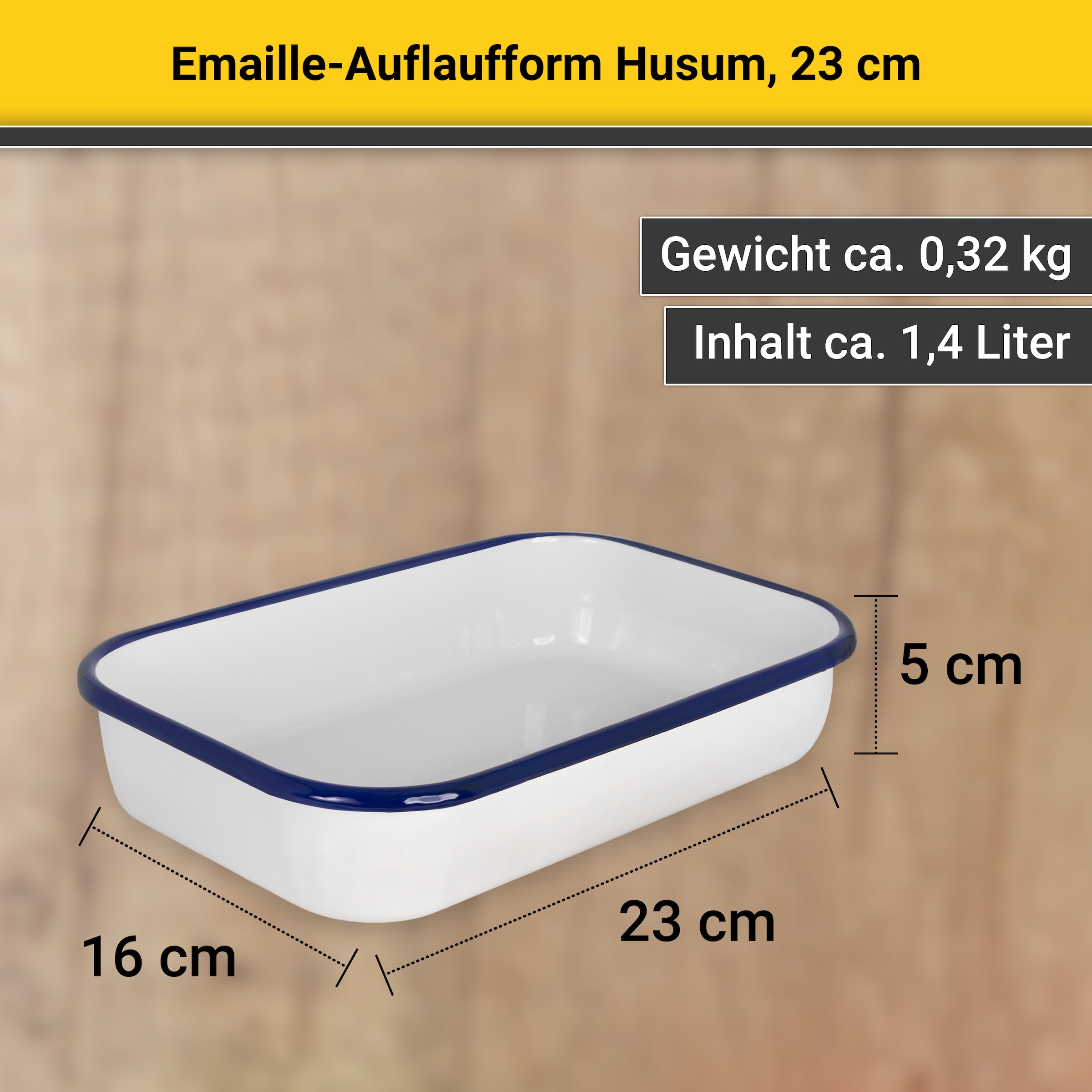 Krüger Auflaufform »Husum« Emaille 23 x 16 x 5 cm