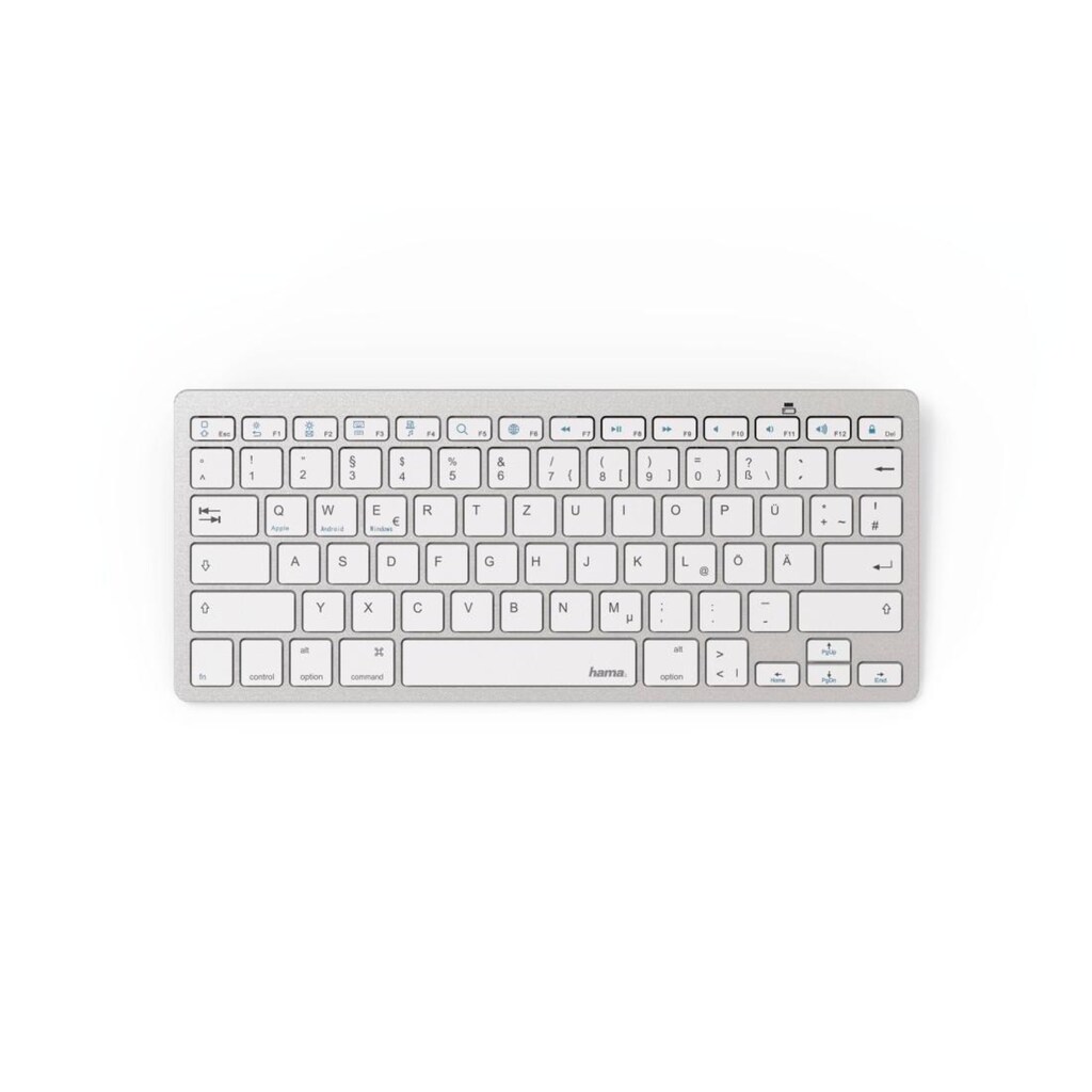 Hama Tablet-Tastatur »Bluetooth®-Tastatur "KEY4ALL X510", Silber/Weiß«