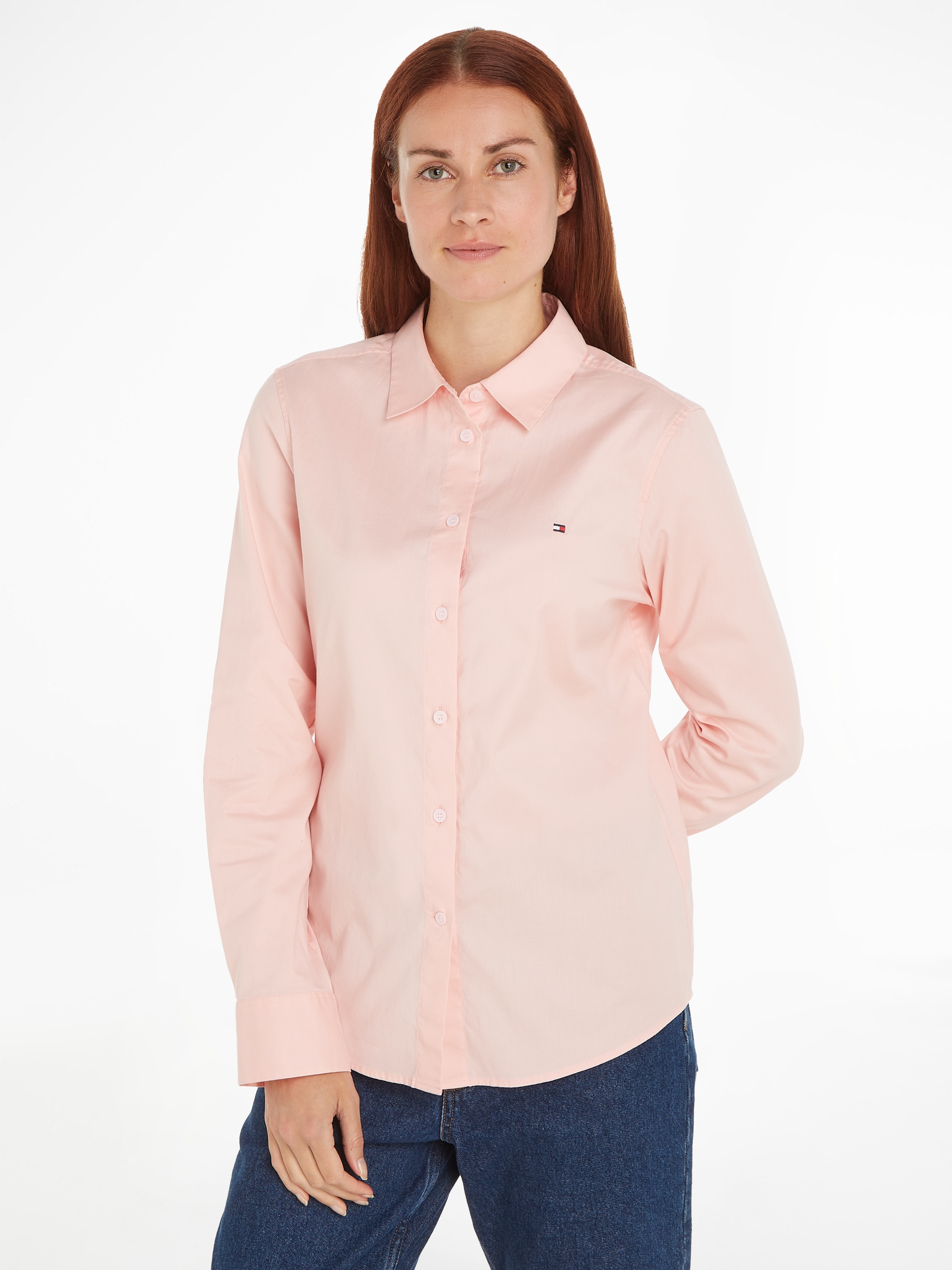 Hemdbluse »STRETCH OXFORD REGULAR SHIRT«, mit Logostickerei