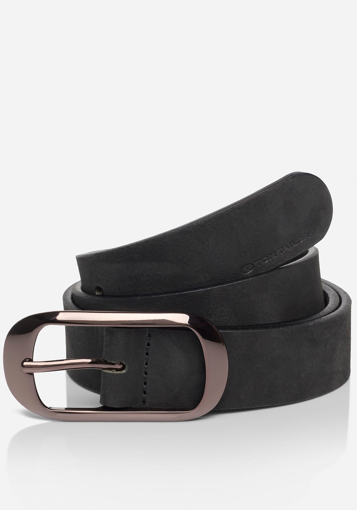 TOM TAILOR Ledergürtel »TTLEXI«, 3 cm breiter Damengürtel, Velourlederlook, modisch vielseitig