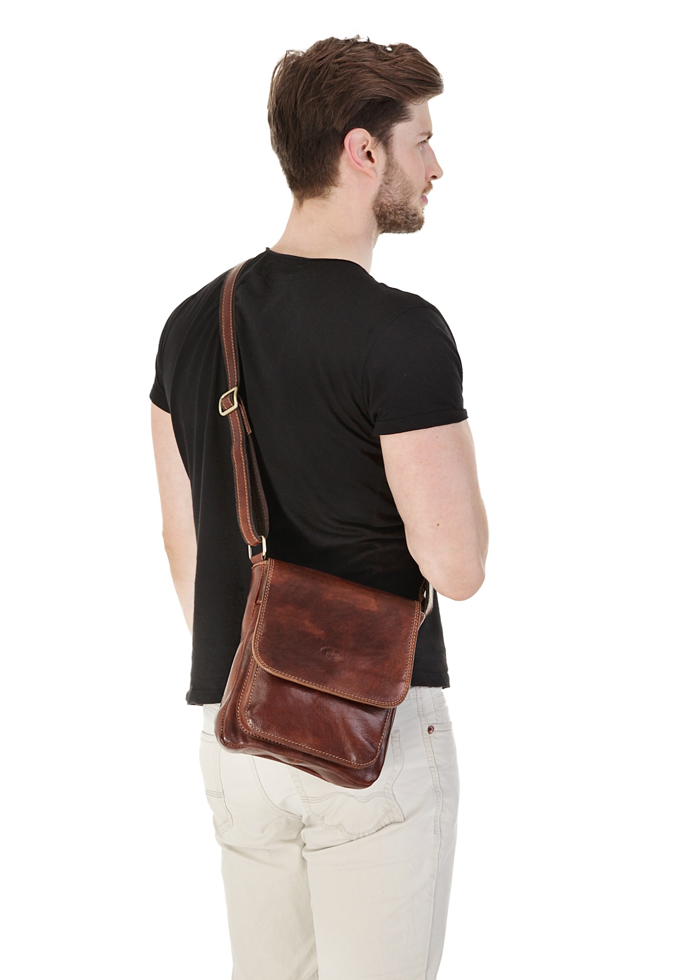 Piké Umhängetasche, echt Leder, Made in Italy