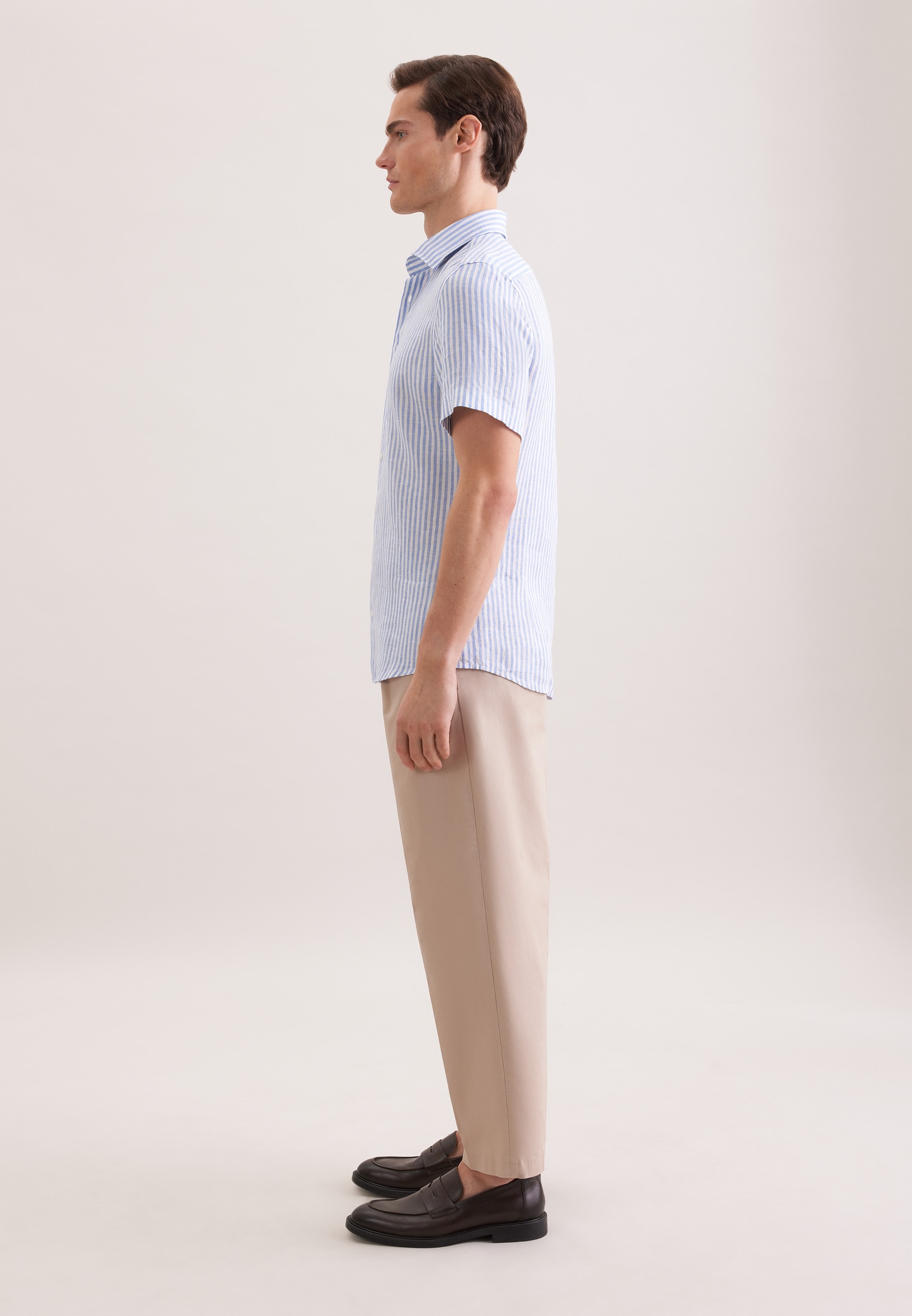 seidensticker Leinenhemd »Schwarze Rose« Slim 1/2 Kentkragen Gestreift