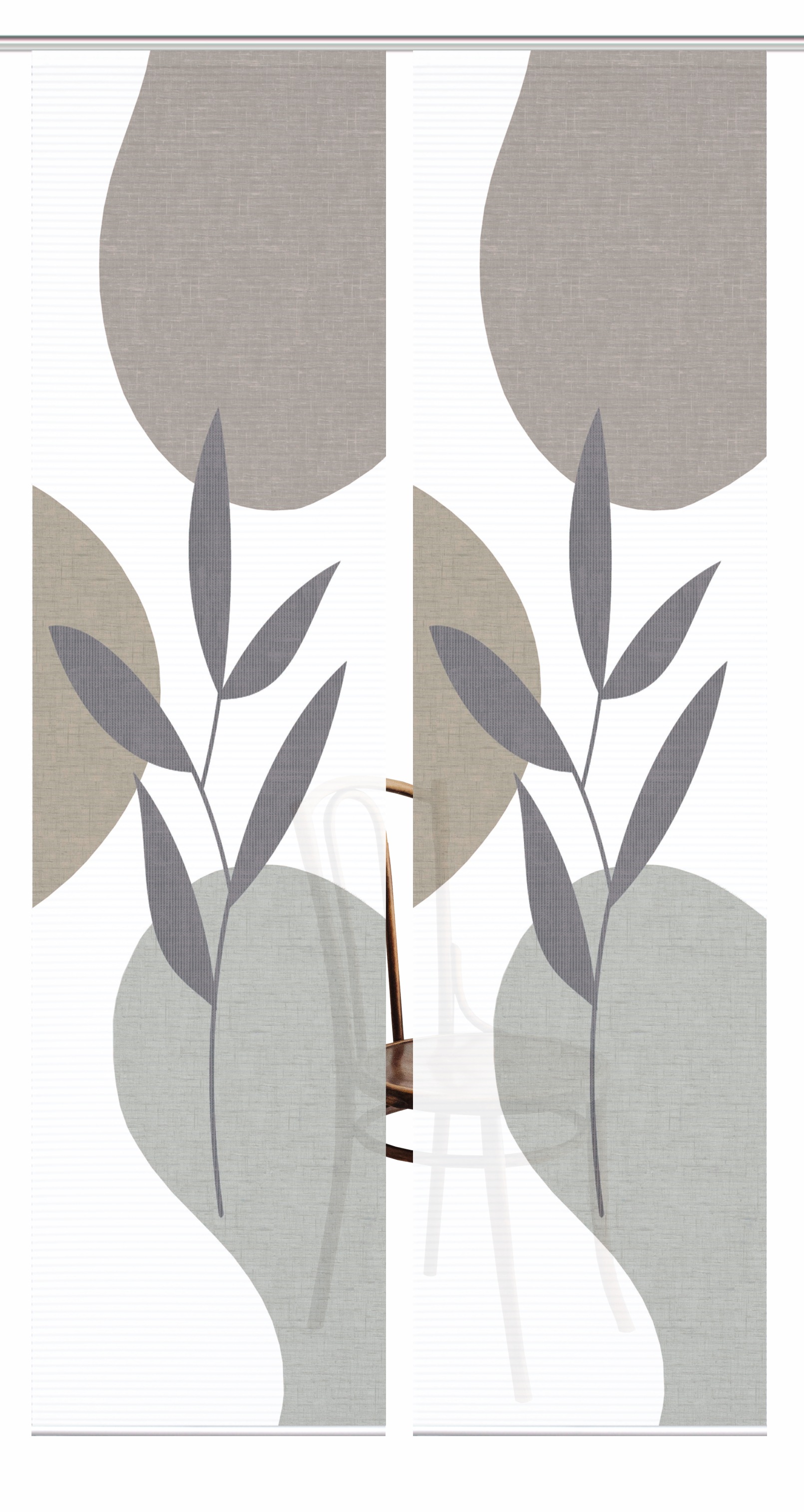 HOME in green Schiebegardine »FRONDA« Paneelwagen 2 Stk. tlg. SET DIGITALDRUCK,BAMBUSOPTIK RECYCELT