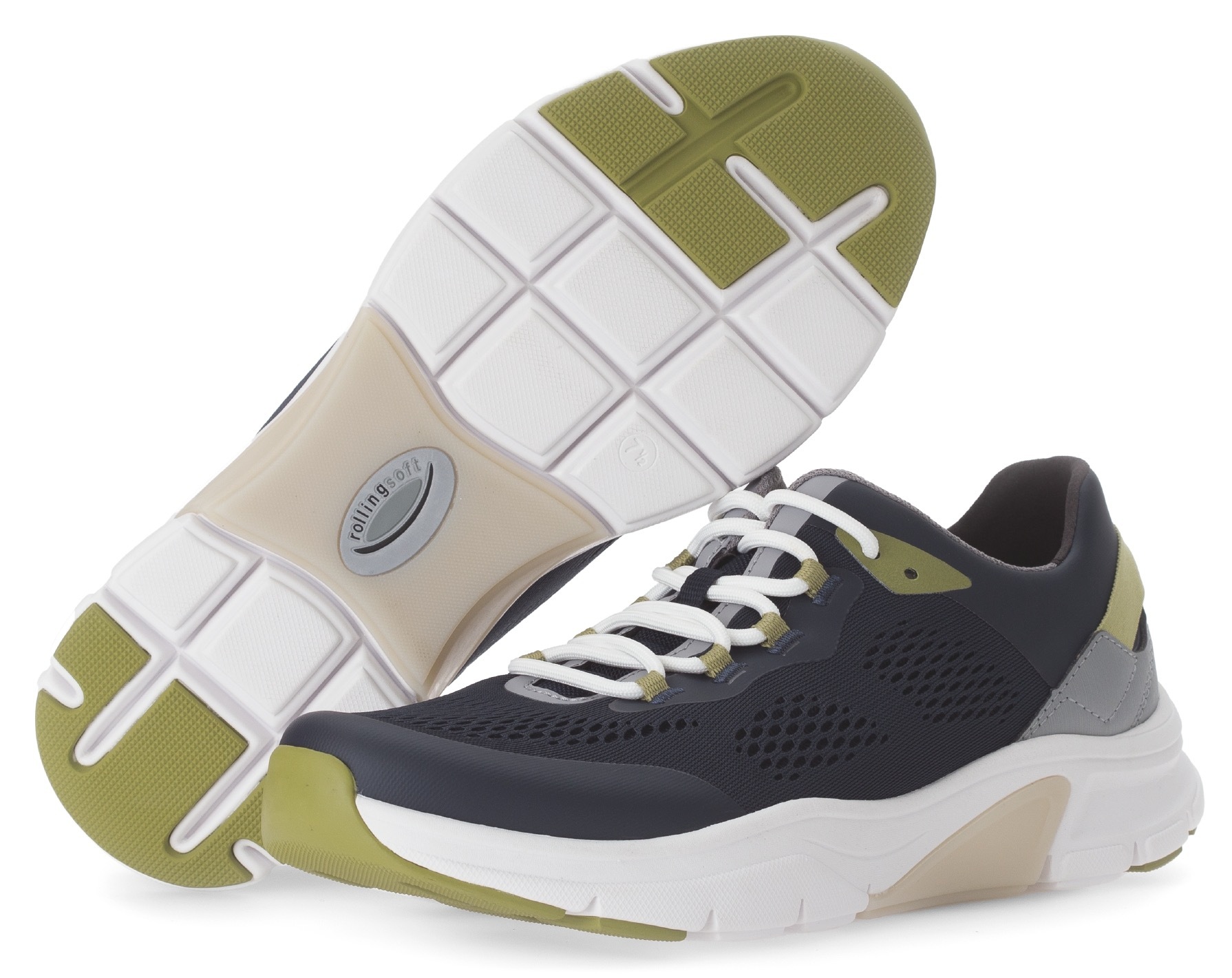 Gabor Rollingsoft Keilsneaker  , Freizeitschuh, Halbschuh, Schnürschuh mit Kontrastbesätzen, Weite G