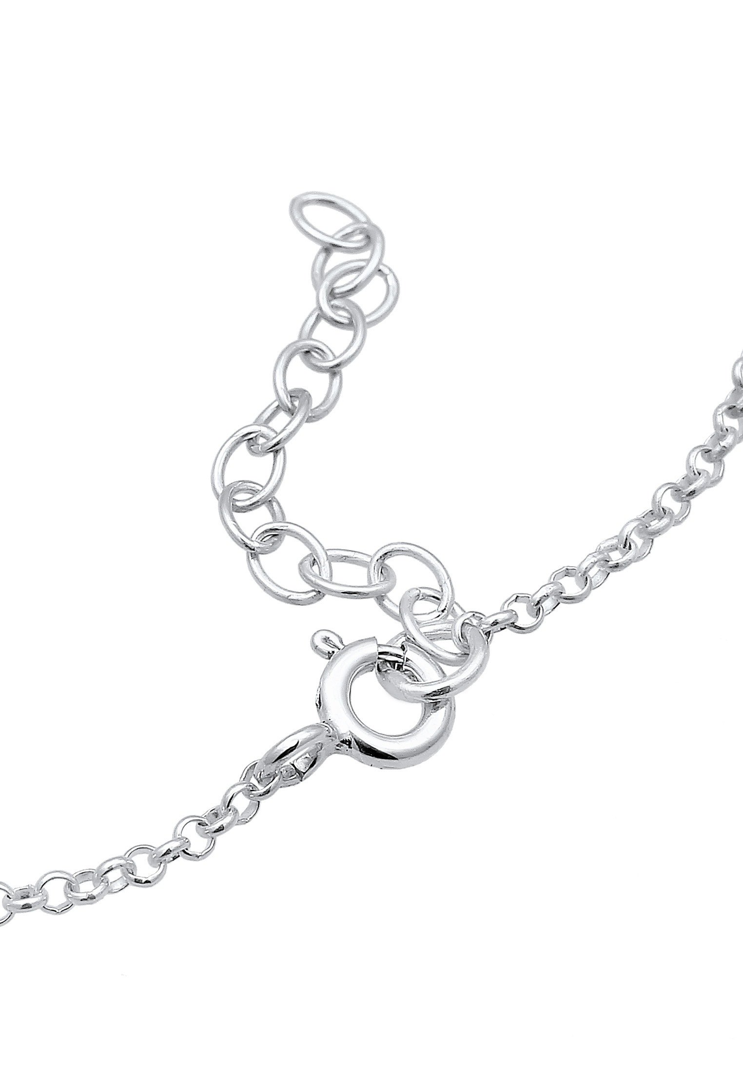 Elli Armkette »Armband Plättchen Rund 925 Sterling Silber, mit Kristallen von Swarovski®«