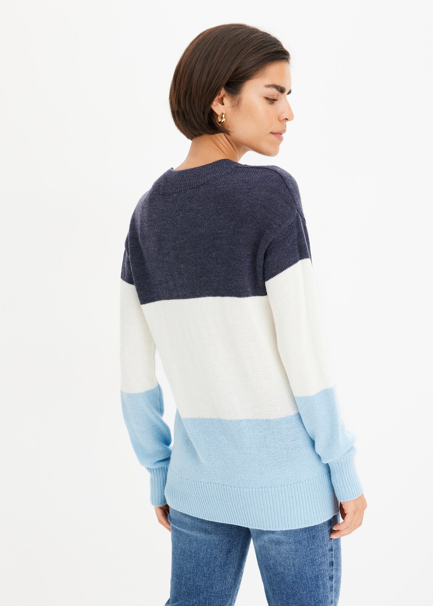 bonprix Strickpullover »Pullover« aus Polyacryl, mit V-Ausschnitt, bequeme Passform