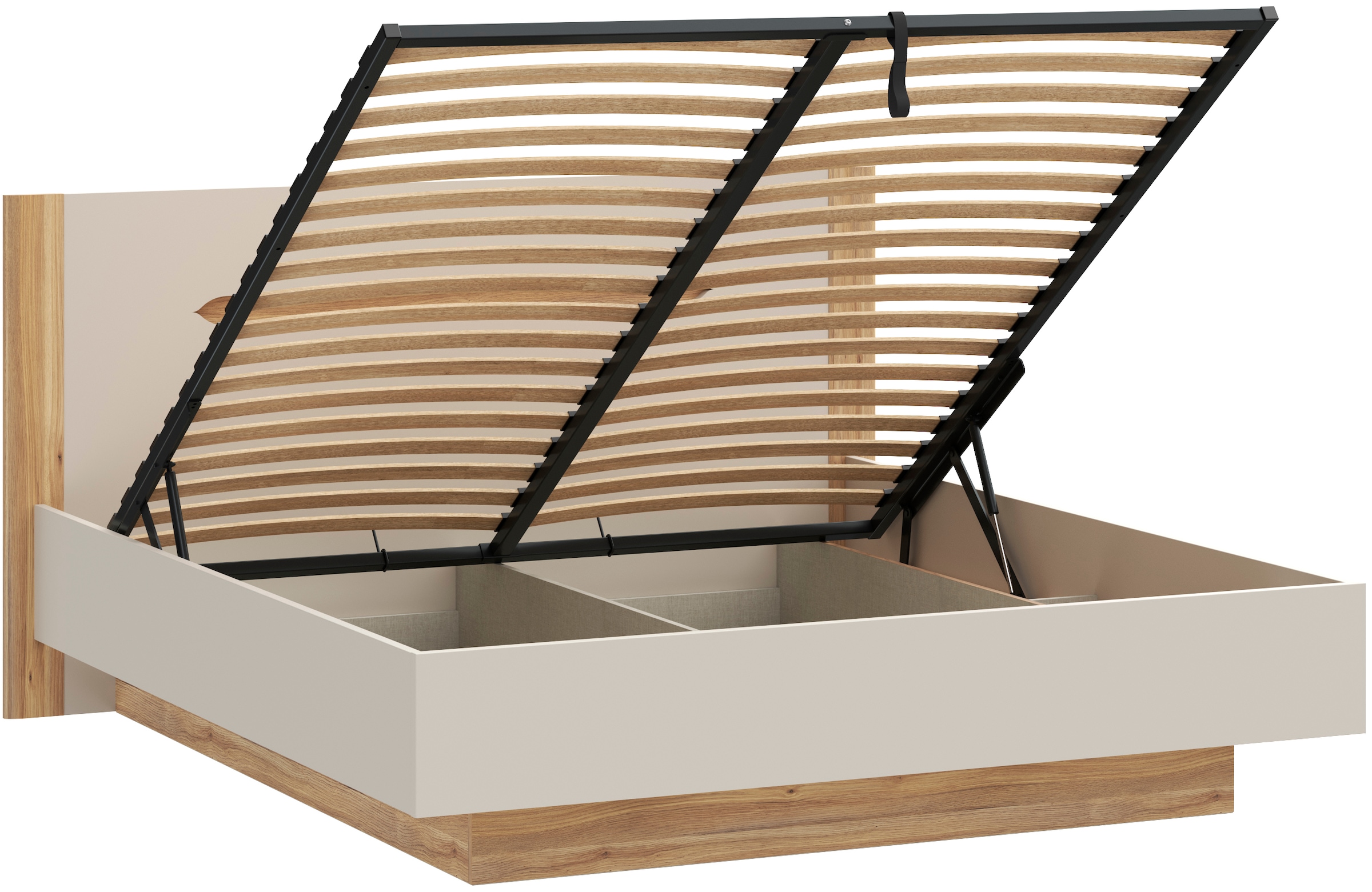 FORTE Stauraumbett aufklappbarer Lattenrost, Stauraum