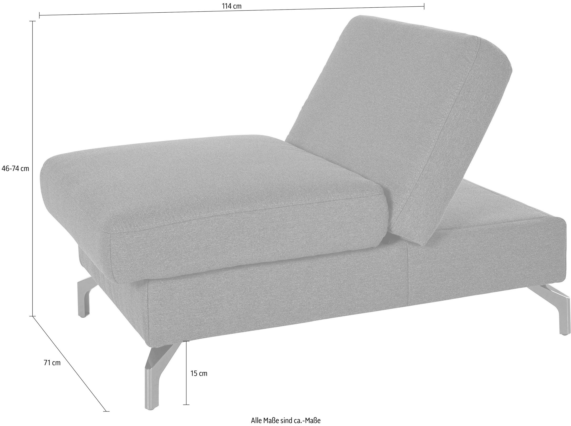 sit&more Hocker »Percy«, Fußhöhe 15cm, mit Klappfunktion, wahlweise in 2 Fußfarben