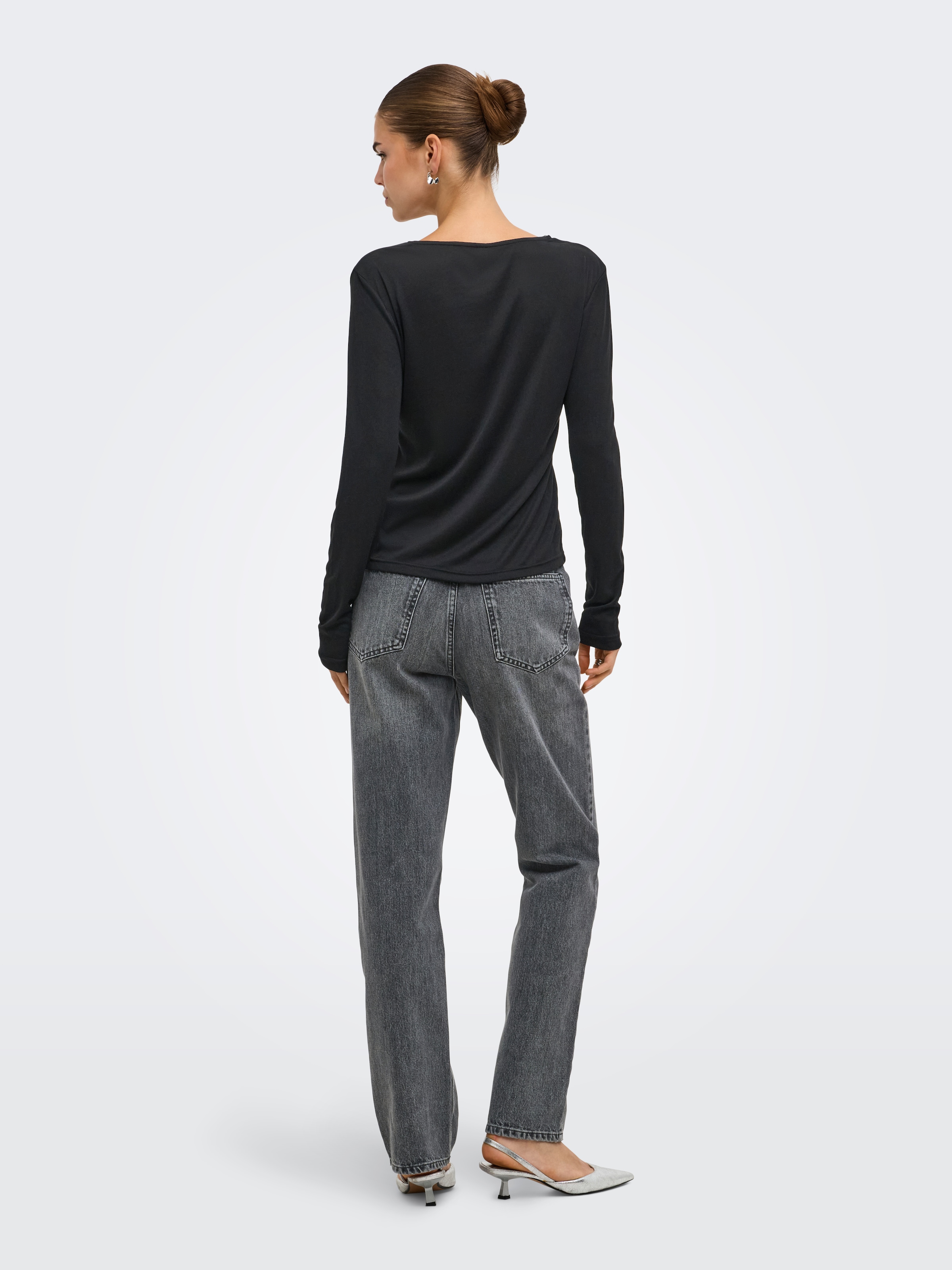 ONLY Langarmshirt »ONLIDA L/S V NECK LACE TOP CS JRS« Viskosemischung, regular fit