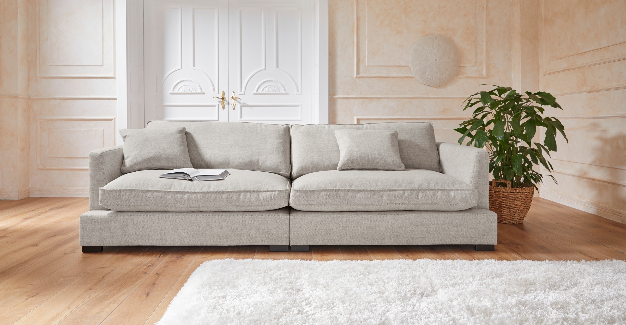Guido Maria Kretschmer Home&Living Big-Sofa »Annera«, weicher Sitzkomfort, mit extra tiefen Sitzflächen, Füllung mit Federn