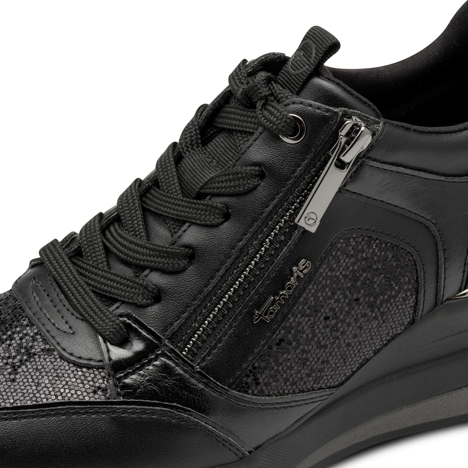 Tamaris Keilsneaker  , Freizeitschuh, Halbschuh, Schnürschuh mit Glitzerdetails