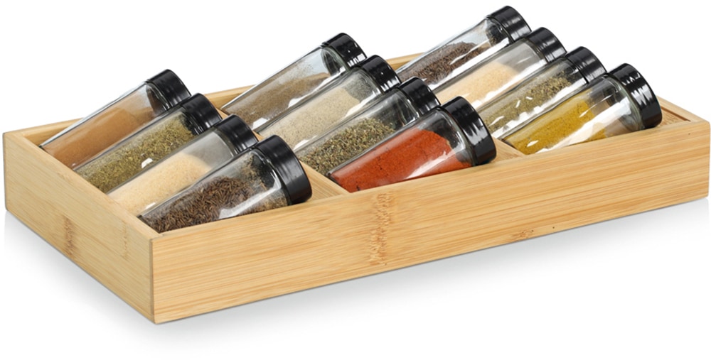 Zeller Present Gewürzstreuer »Gewürzeinsatz-Set, 13-tlg., Bambus/Glas« übersichtliche Anordnung, praktisch und modern