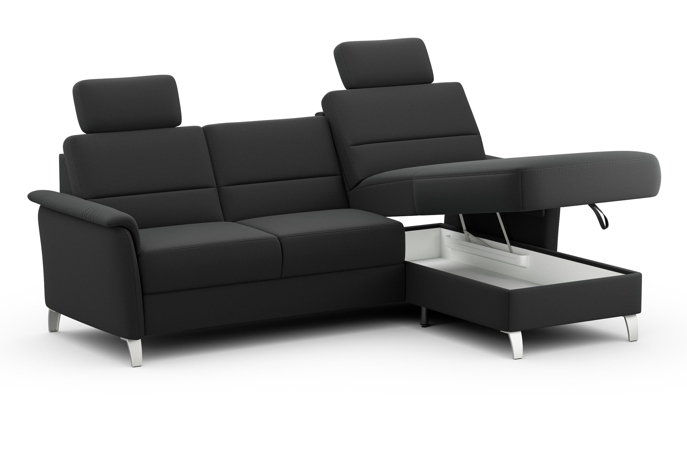 sit&more Ecksofa »Palmera L-Form«, Federkern, wahlweise mit Bettfunktion und mit/ohne Stauraum