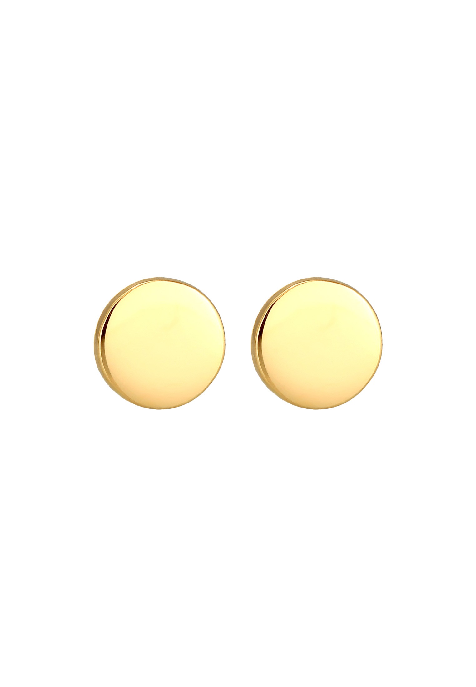 Elli Premium Paar Ohrstecker »Ohrringe Plättchen Kreis Rund Basic 375 Gelbgold«