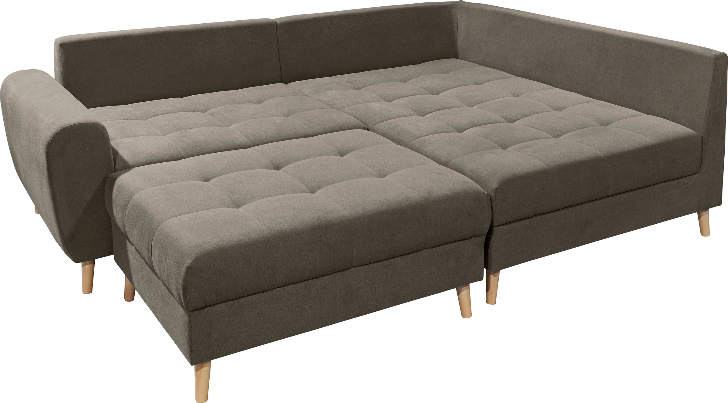 ED EXCITING DESIGN Ecksofa »Alice L-Form«, (Set), mit Hocker & 3 Zierkissen