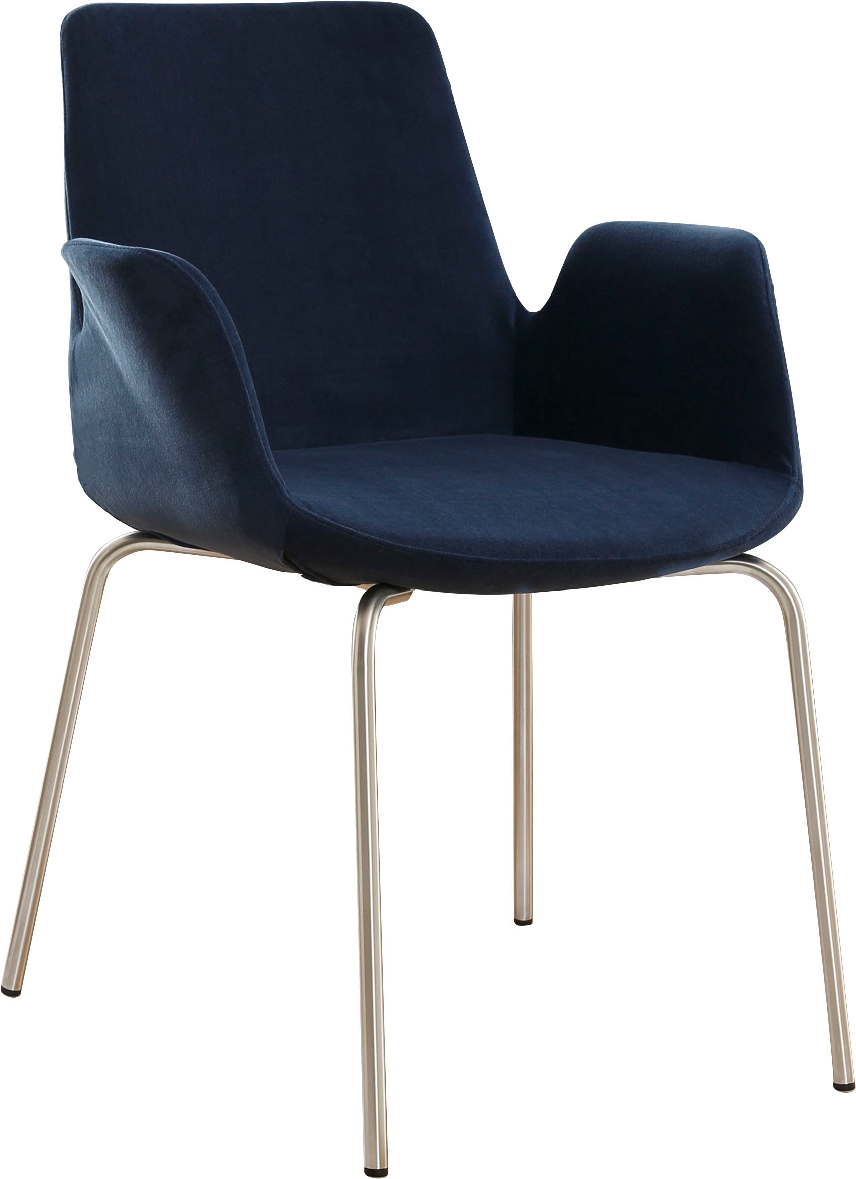 Mayer Sitzmöbel, Bürostuhl »Sessel myHELIOS« (), dunkelblau + Chrom Edelstahllook, Metall, Polyester, B/H/T: 58 cm x 86 cm x 59 cm, dunkelblau + Chrom