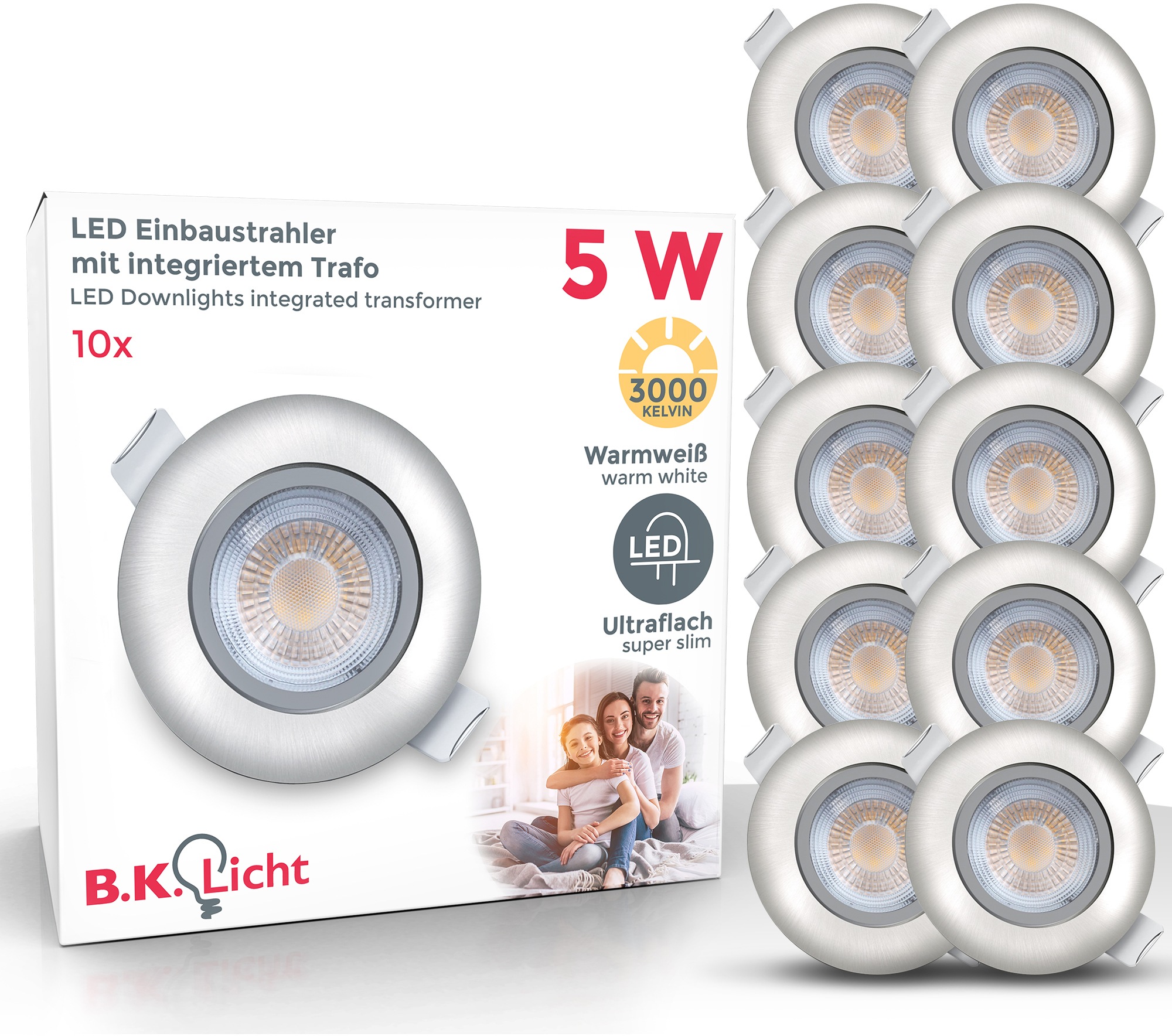 B.K.Licht Einbauleuchte SET Garantie | 450lm online inkl.5W Spots 3 Deckenleuchten XXL mit kaufen LED LED Einbaustrahler Jahren flammig-flammig, 10 »Volantis«, Einbauspots