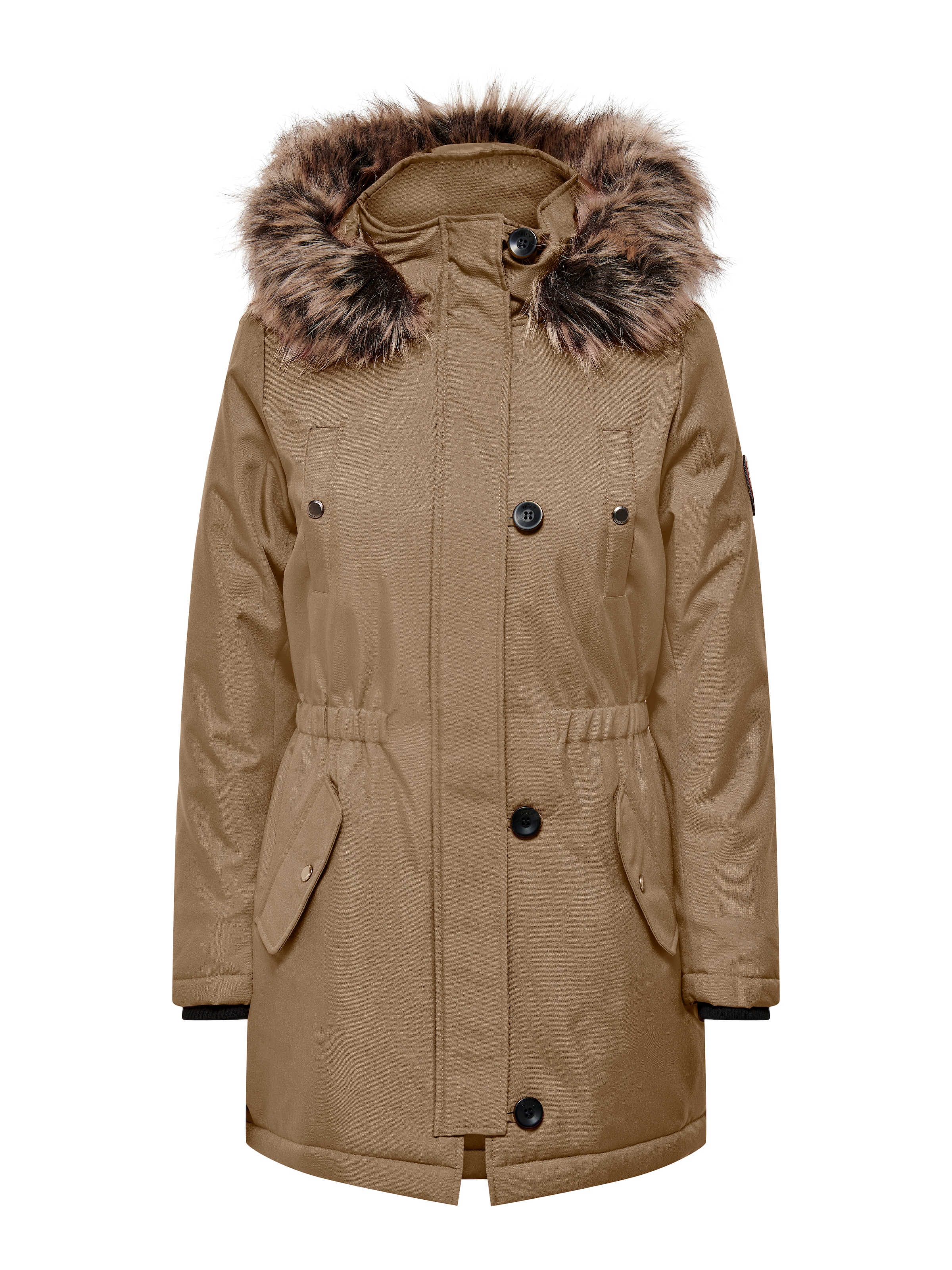 ONLY Parka »ONLIRIS FUR WINTER PARKA LIFE CC OTW«, mit Kapuze, mit verdeckter Knopfleiste