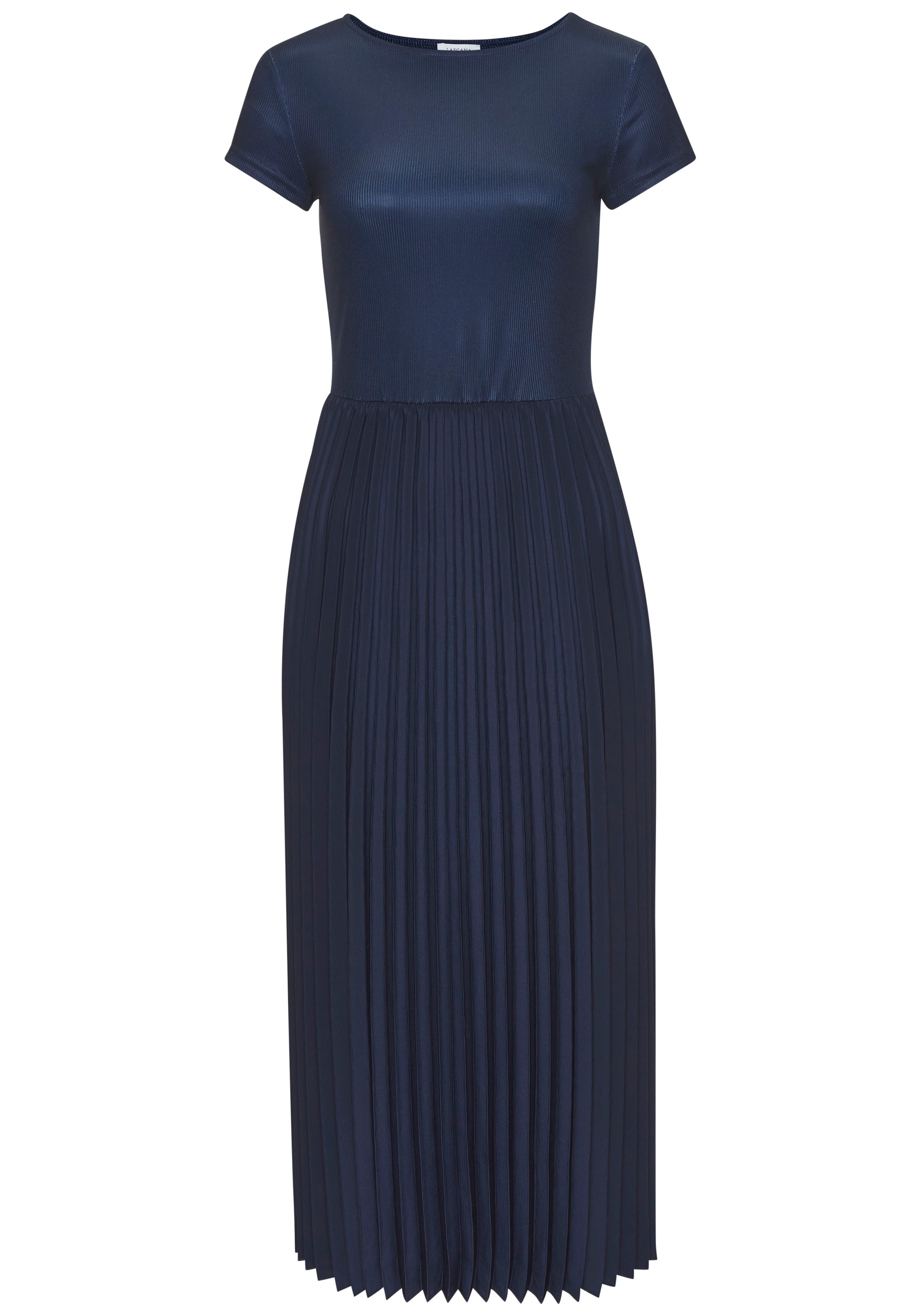 LASCANA Midikleid, mit Plisseerockteil, Basic, modisch