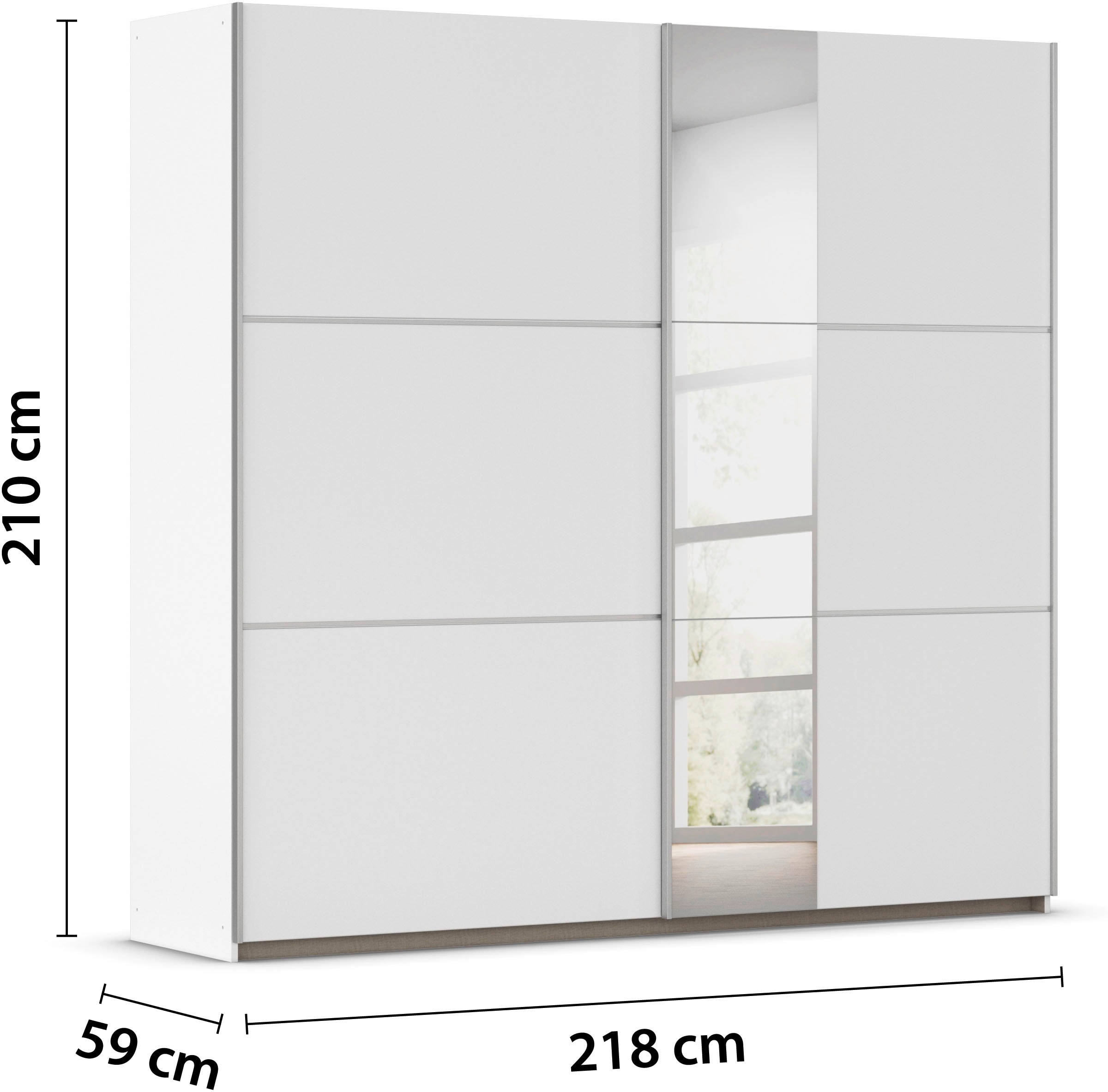 rauch Schwebetürenschrank »Kleiderschrank Schrank Garderobe TOPSELLER ASTANA OTTO´s CHOICE« 3 Ausstattungen BASIC/CLASSIC/PREMIUM, Breiten 175/218/261 cm,  inkl. 2 Stoffboxen sowie Metallgriffleisten TOPSELLER MADE IN GERMANY