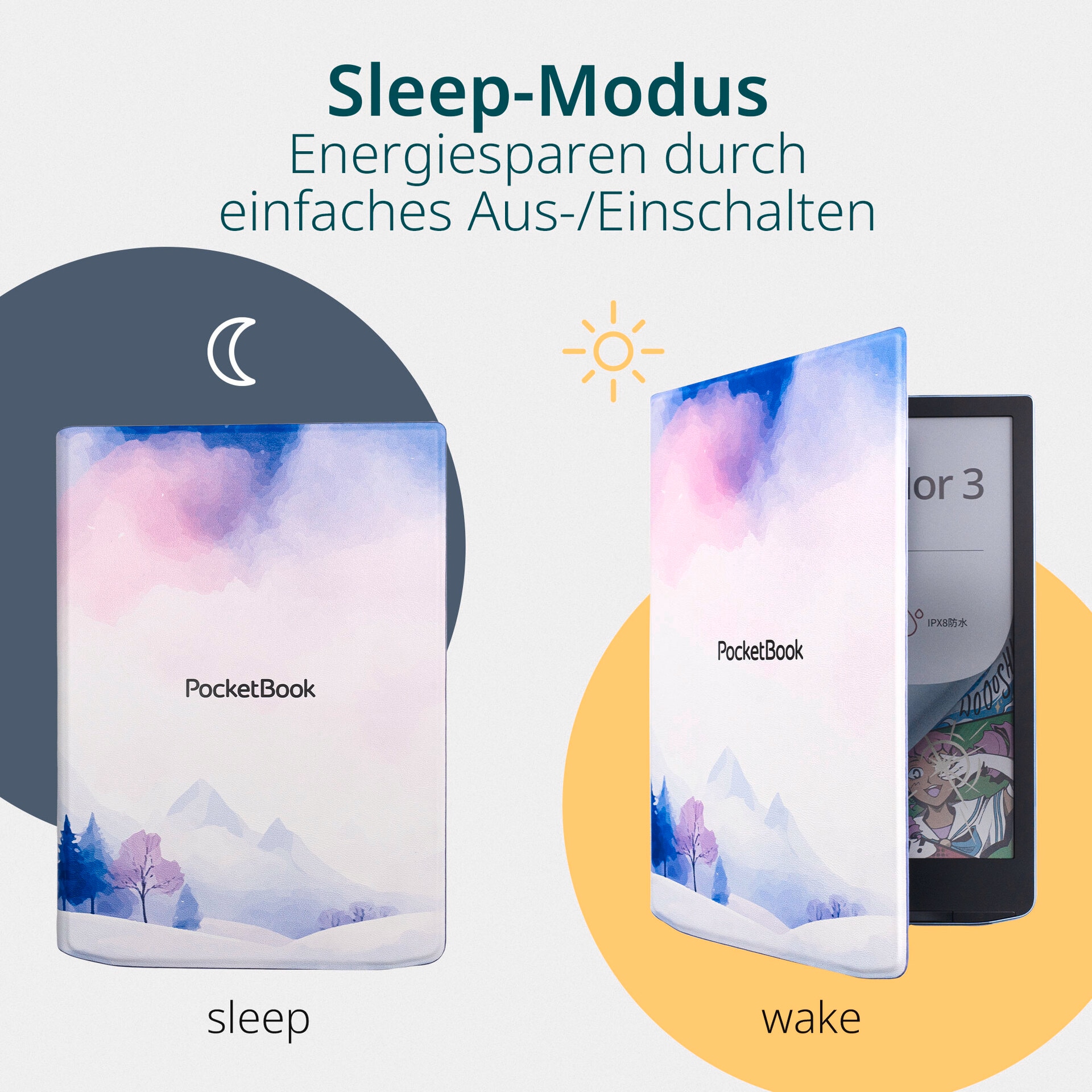 PocketBook E-Reader-Hülle »Flip Cover 7,8 für InkPad 4, InkPad Color 2 & InkPad Color 3« 19,8 cm (7,8 Zoll) Backcover, Schutzhülle, Book Cover, Case, Schutzcase, stoßfest