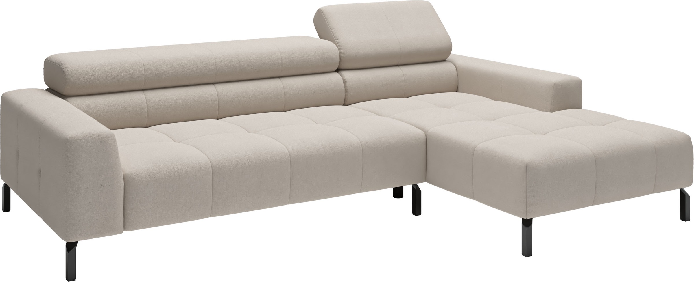 Home affaire Ecksofa »Ecksofa Claya, L-Form, Kopfteilverstellung, Breite 258 cm« Moderne Steppung, weicher Polsteraufbau & saugroboterfreundliche Höhe