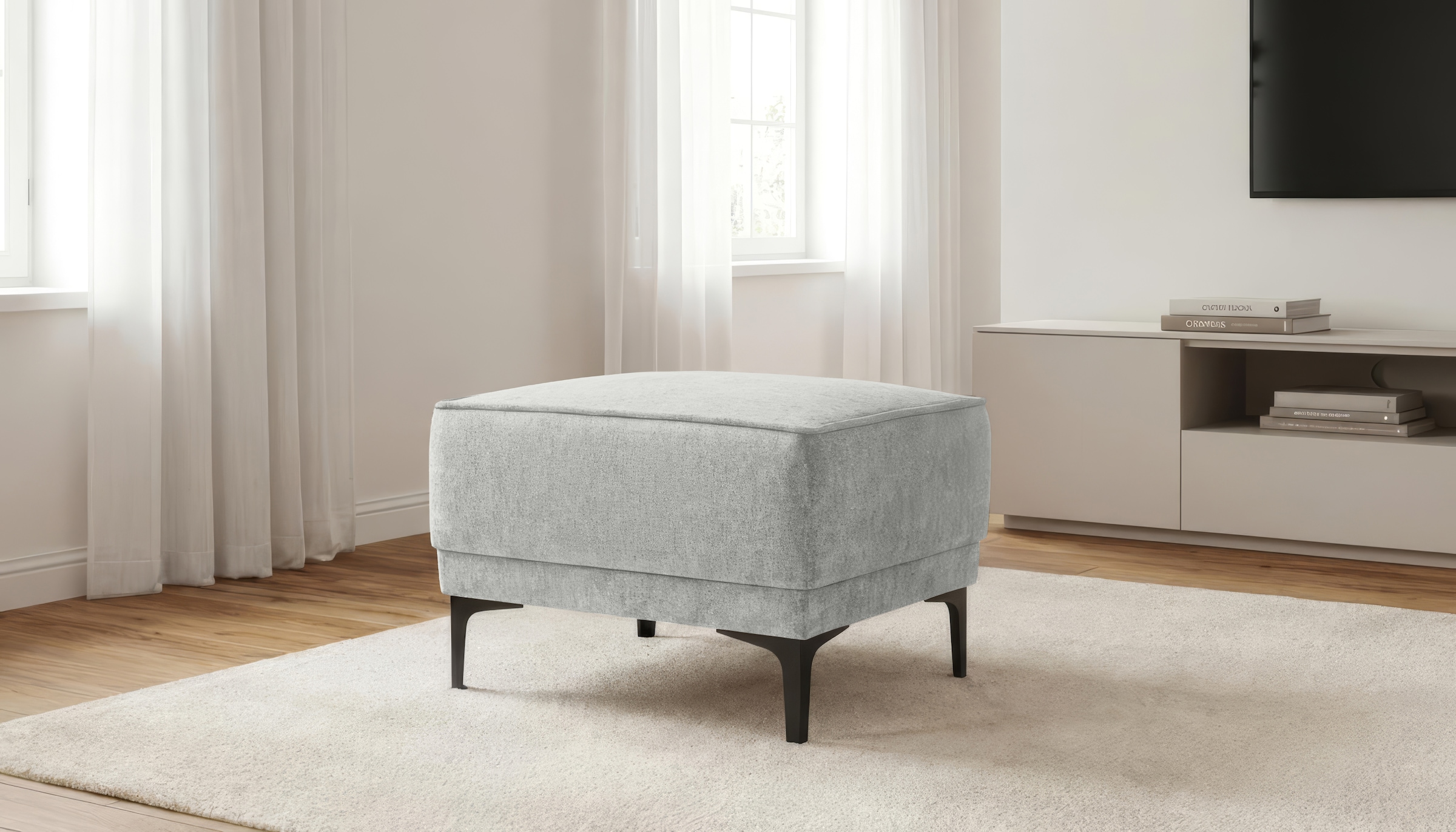 OTTO home Hocker »Oland Bouclé Polsterhocker« passend zur Serie OLAND