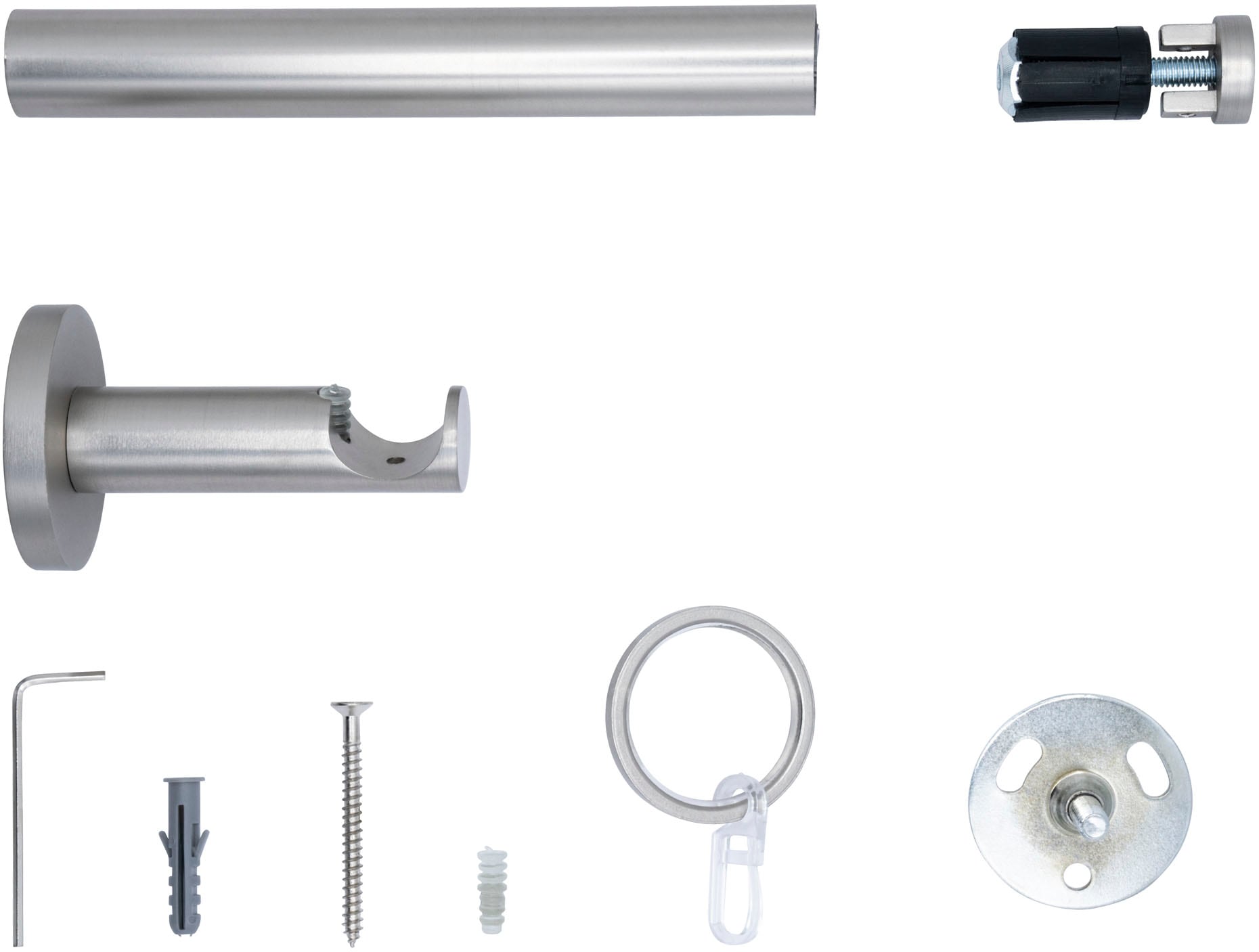 mydeco Gardinenstange »20mm Match Wandträger 6,5 cm« 1 läufig-läufig Fixmaß