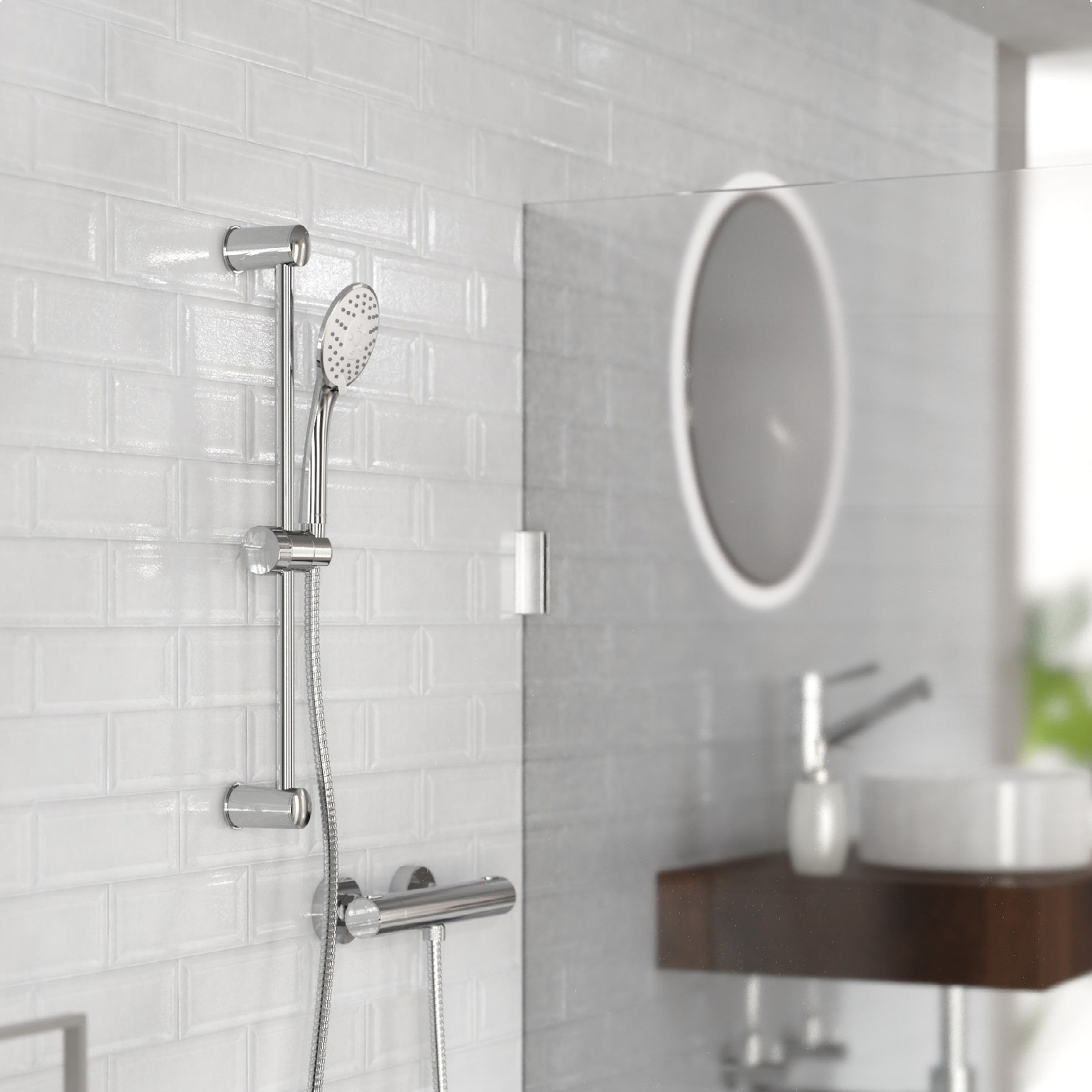 Schütte Brausegarnitur »Napoli« Set,  Regendusche mit Schlauch und Halterung, Duschkopf mit 3 Strahlarten