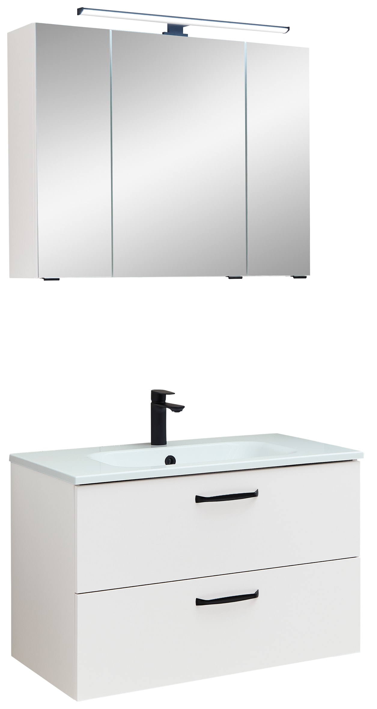 Saphir Badmöbel-Set »Quickset 500, Waschtischunterschrank mit Waschtisch und Spiegelschrank« 3 Stk. tlg.