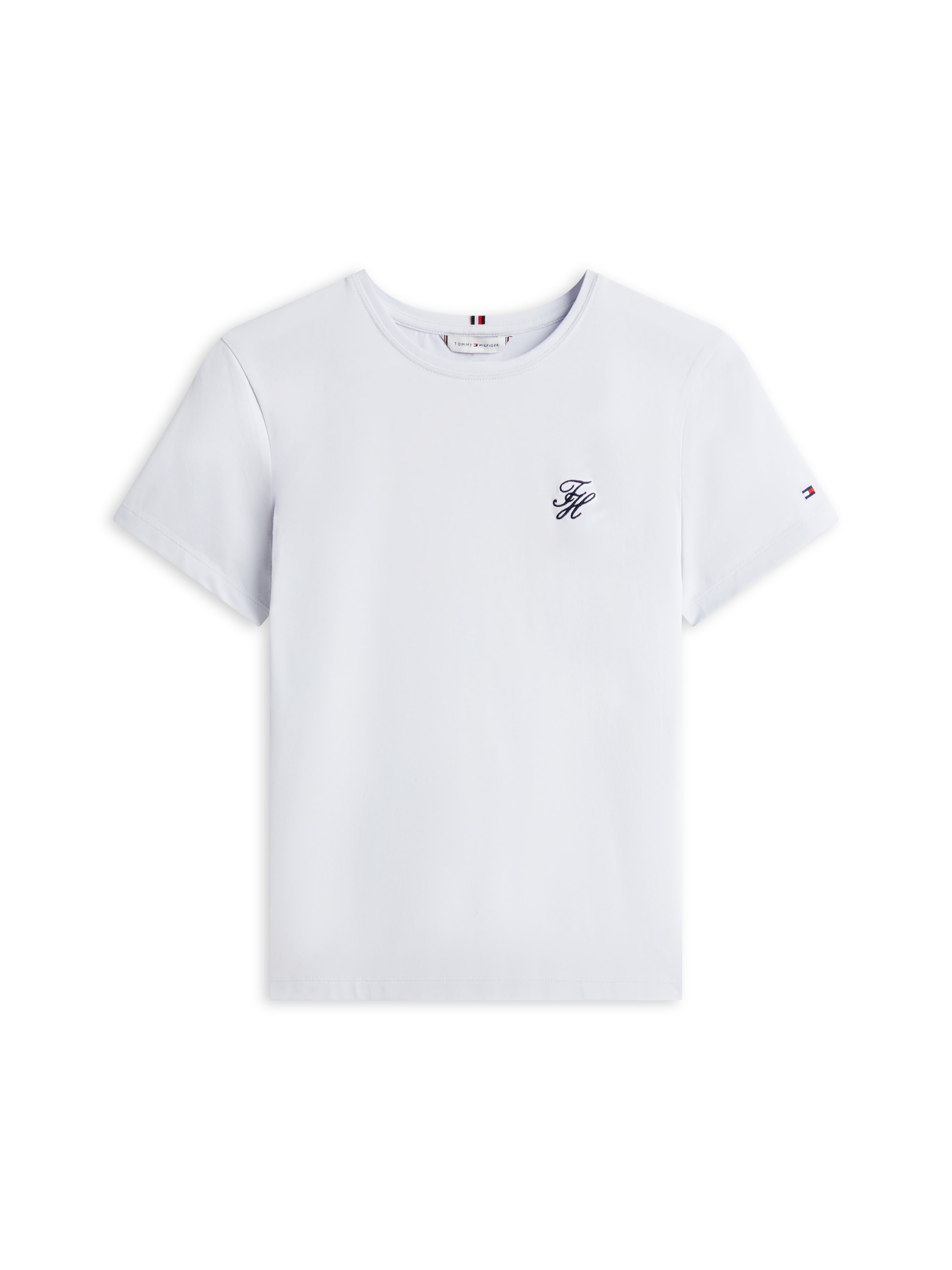 Tommy Hilfiger Kurzarmshirt »TH SCRIPT REG C-NK SS TEE« Stretch, Baumwollmischung, regular fit